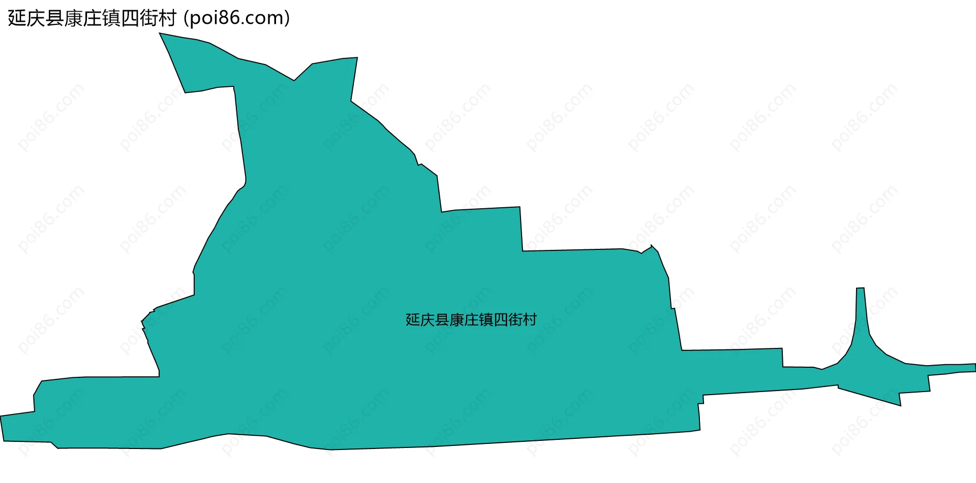延庆县康庄镇四街村边界地图