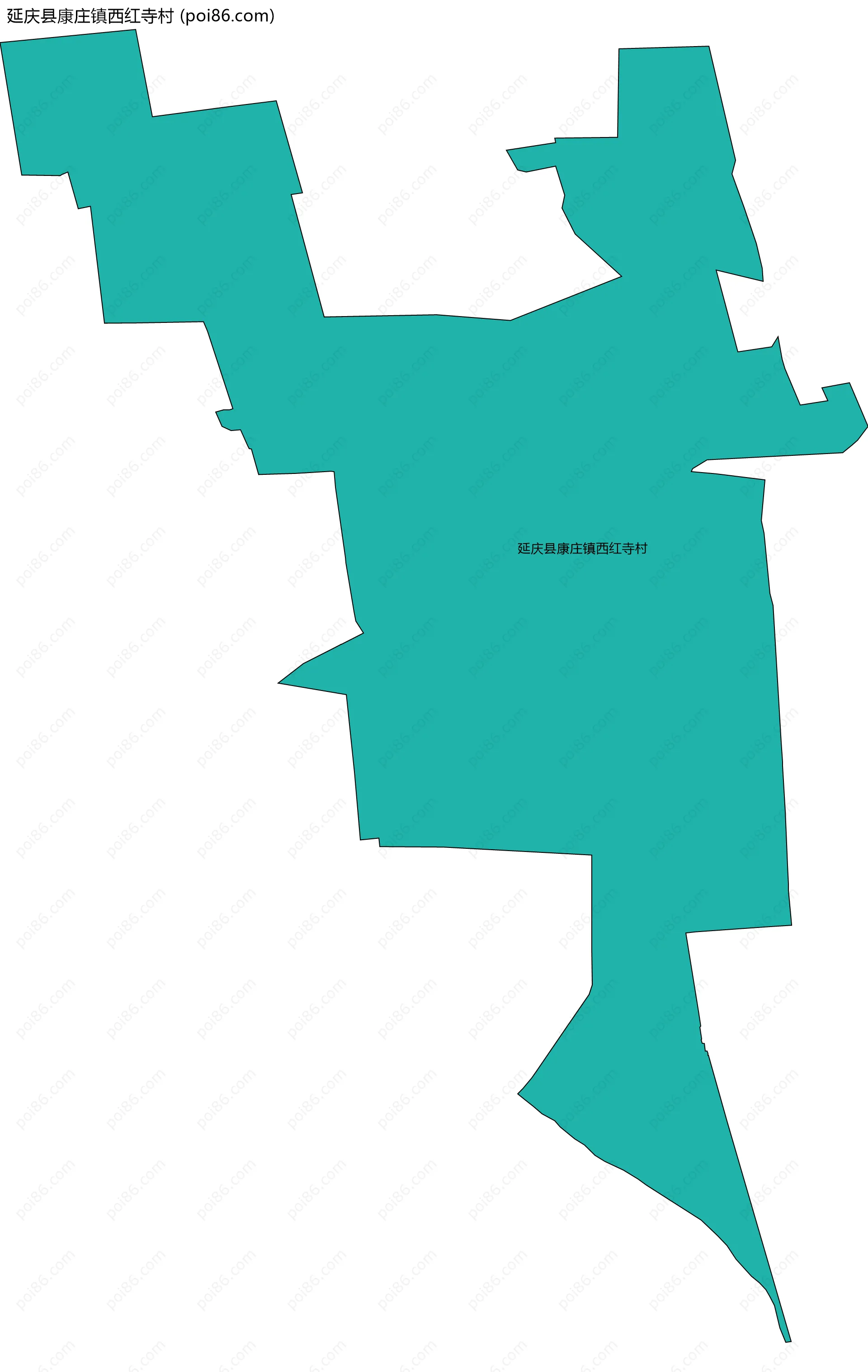 延庆县康庄镇西红寺村边界地图