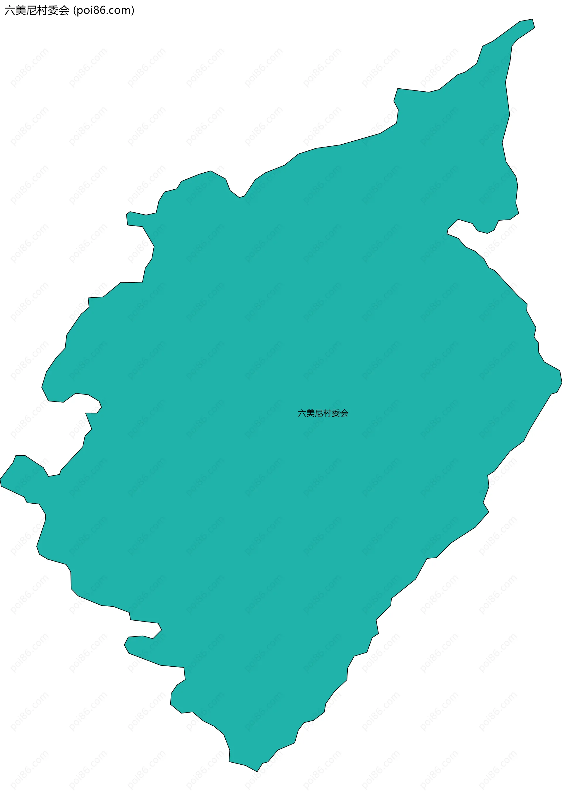 六美尼村委会边界地图