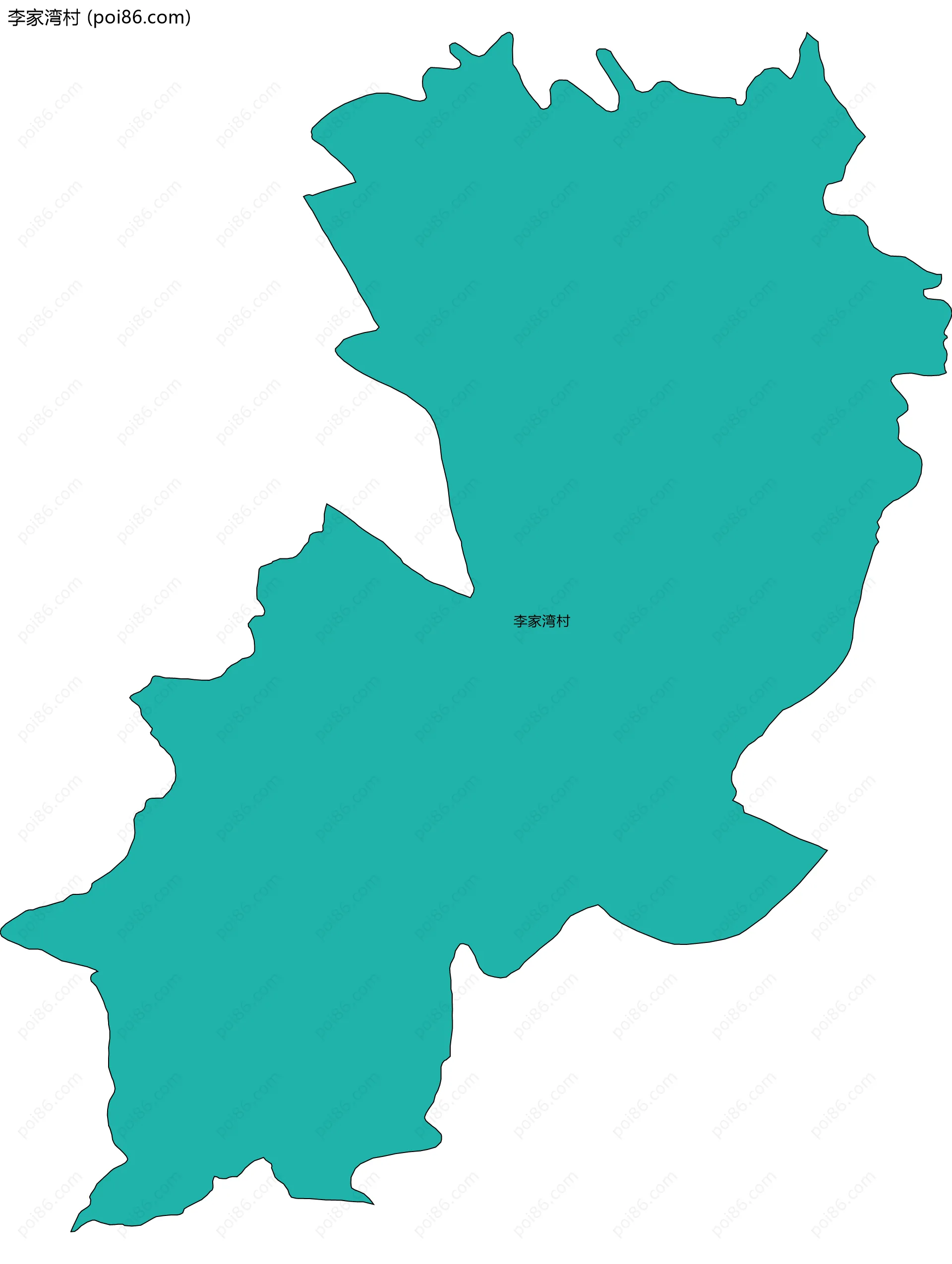 李家湾村边界地图