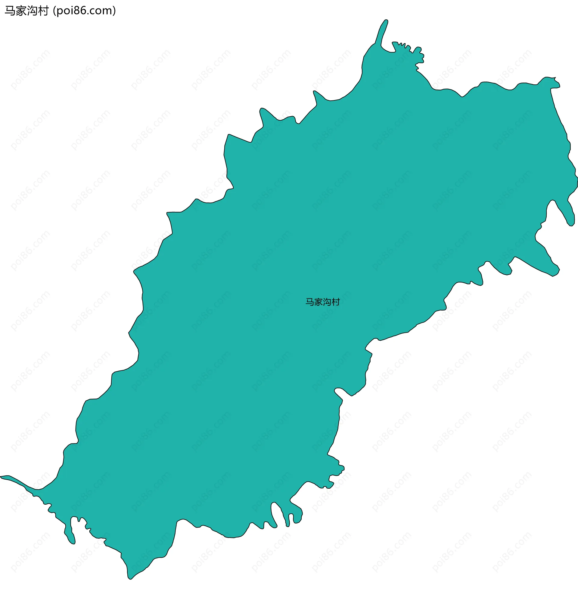 马家沟村边界地图