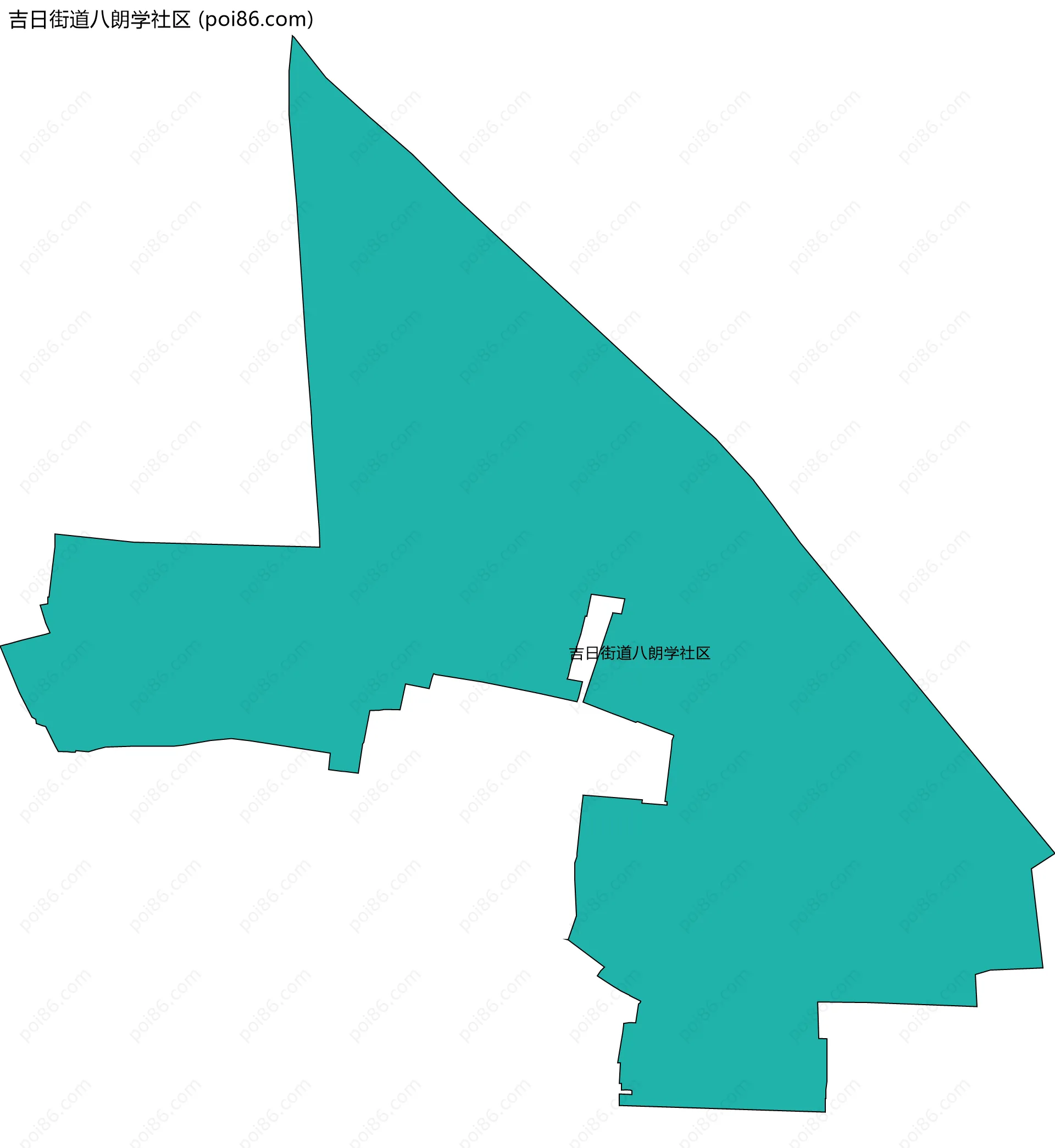 吉日街道八朗学社区边界地图