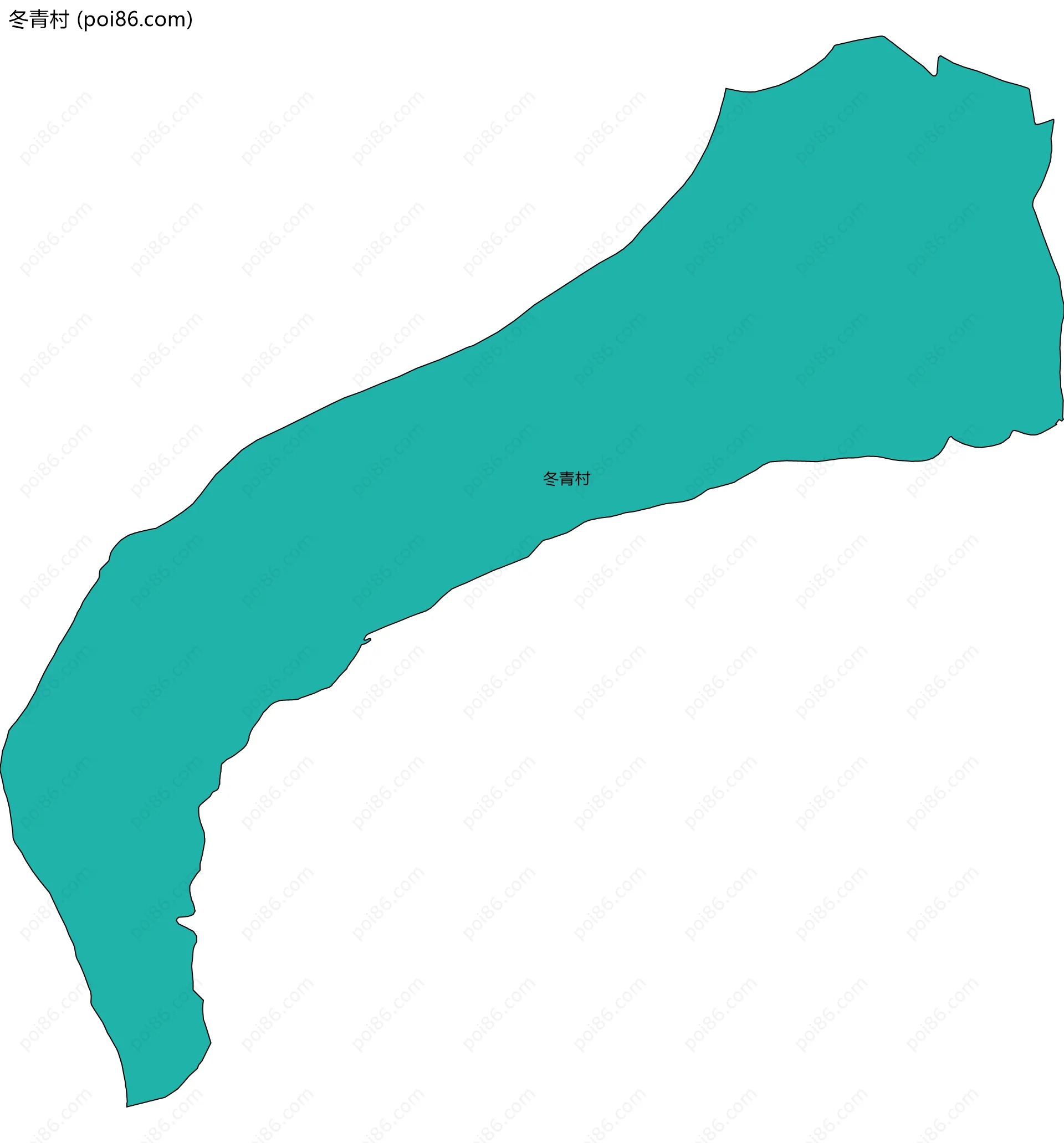 冬青村边界地图