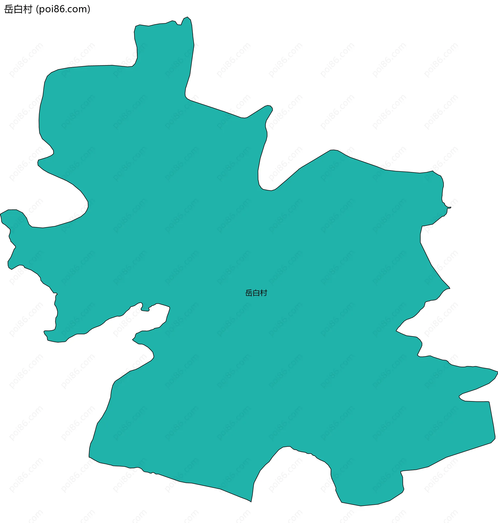 岳白村边界地图