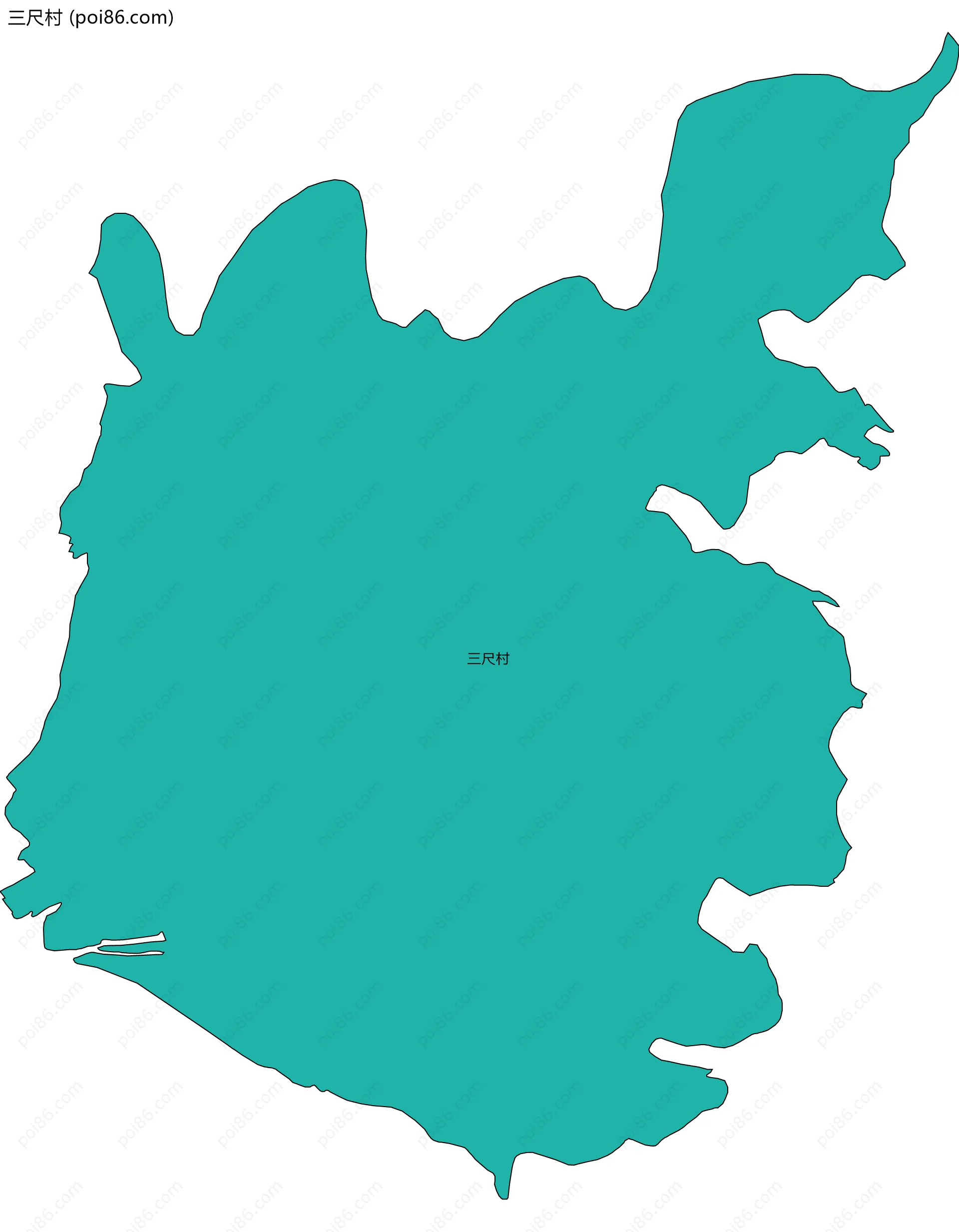 三尺村边界地图