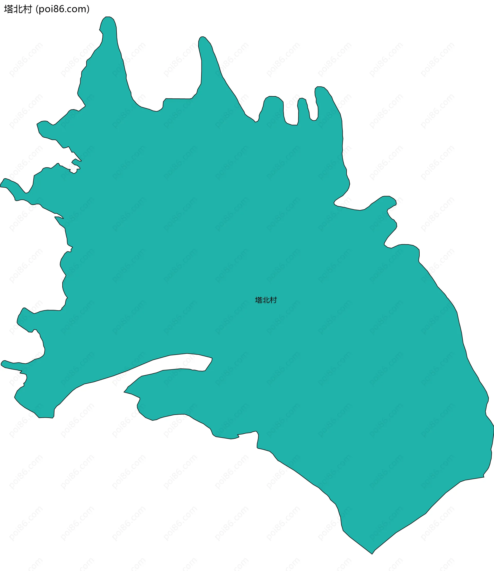 塔北村边界地图