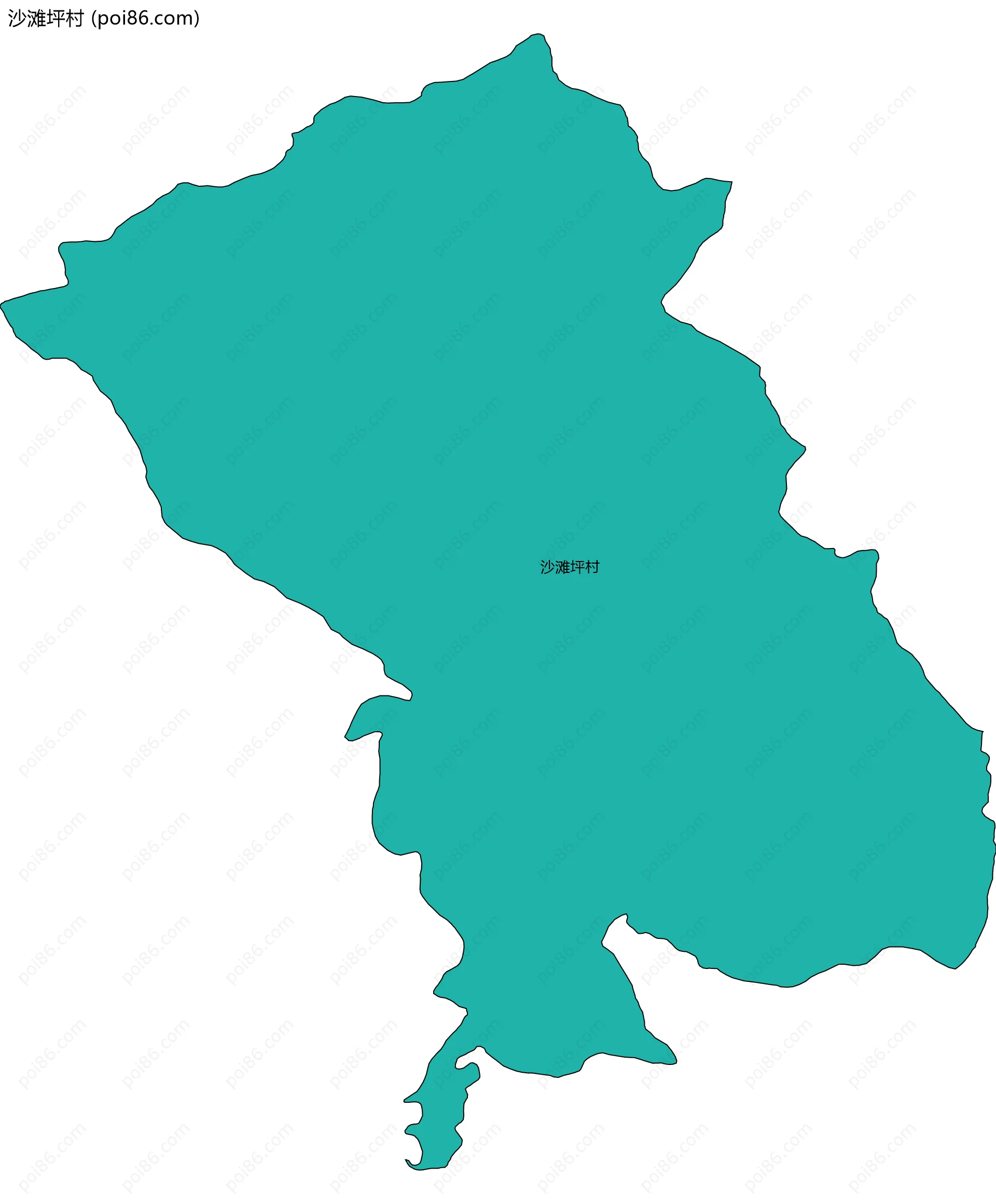 沙滩坪村边界地图
