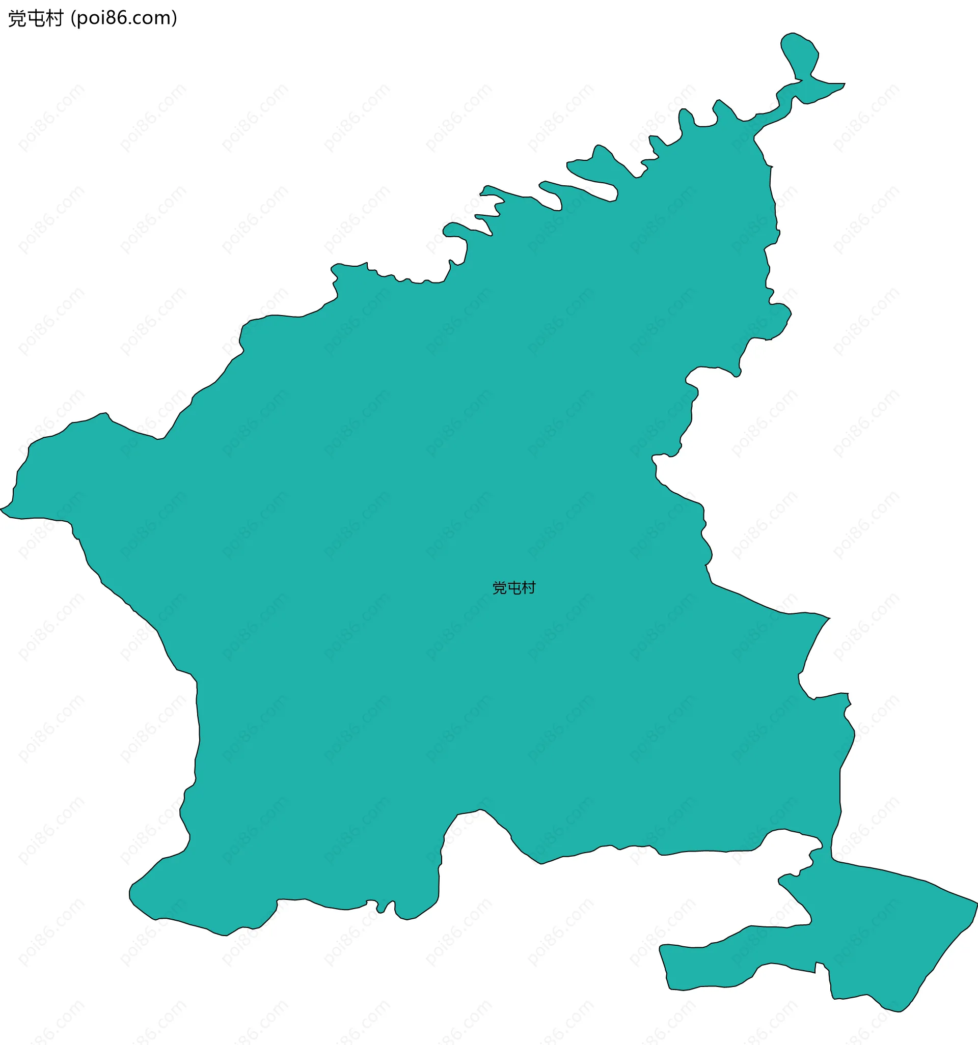 党屯村边界地图