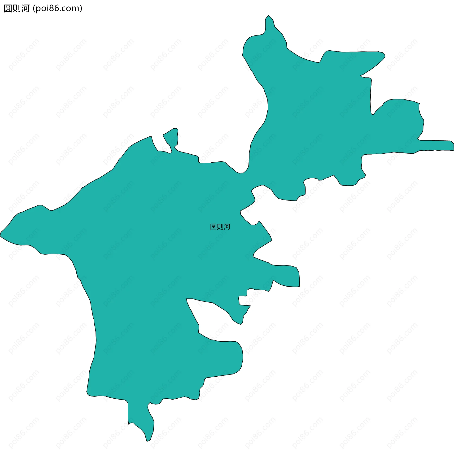 圆则河边界地图