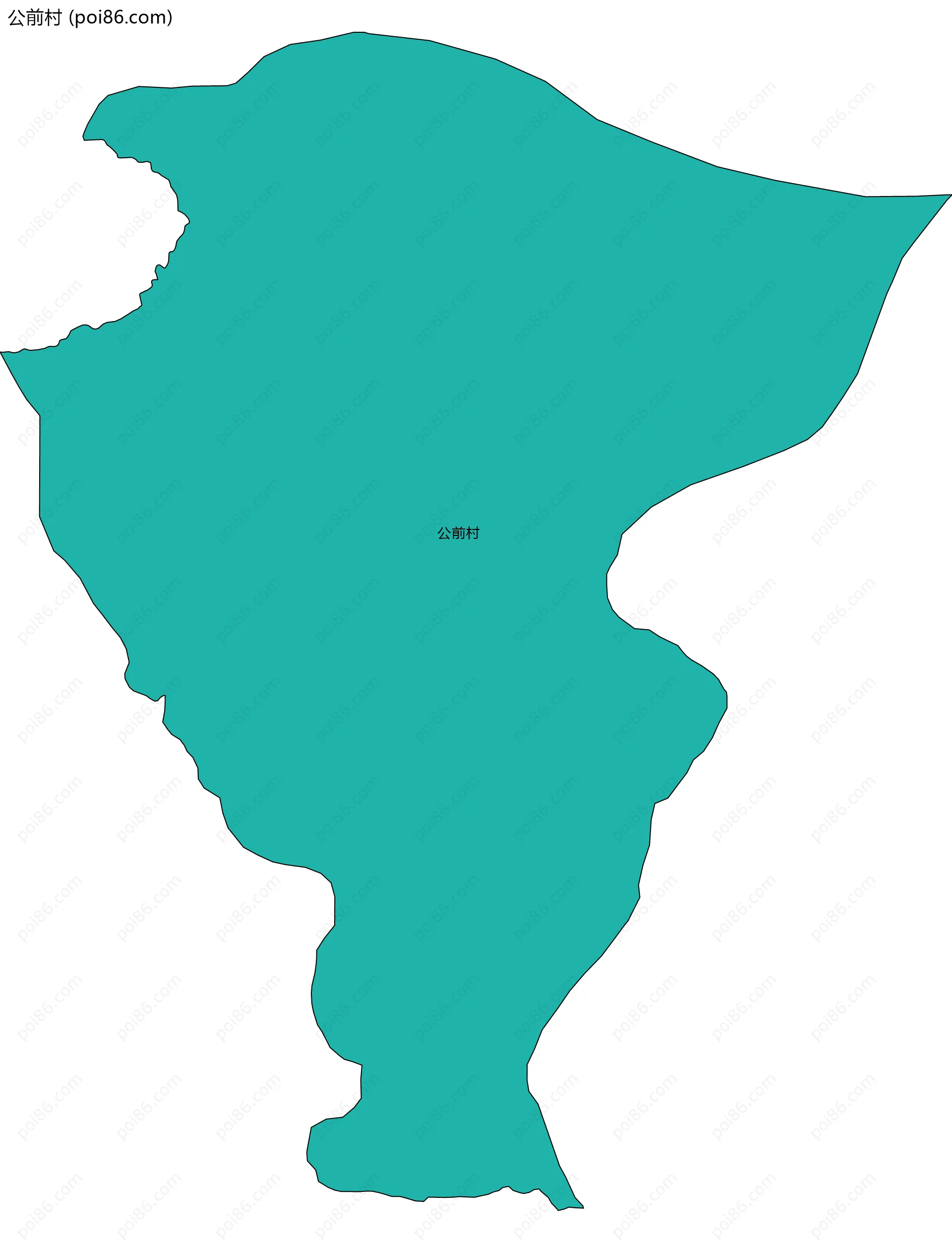 公前村边界地图