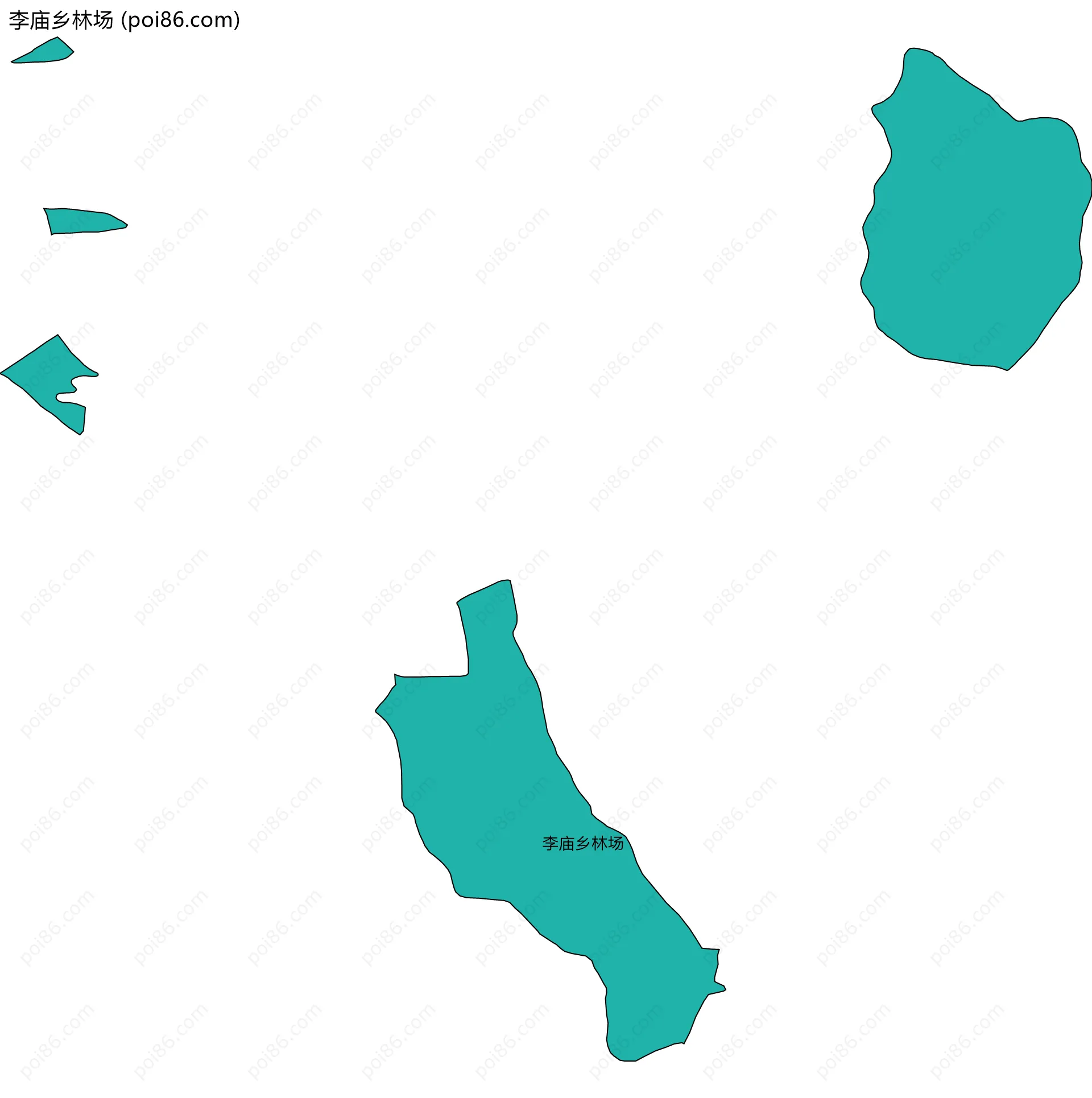 李庙乡林场边界地图(五级行政区划)