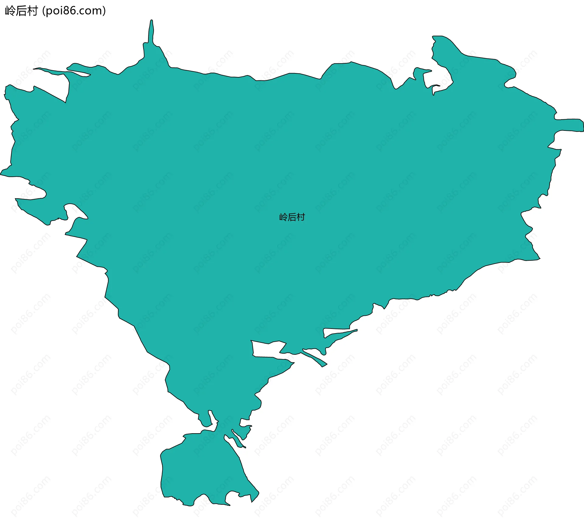 岭后村边界地图