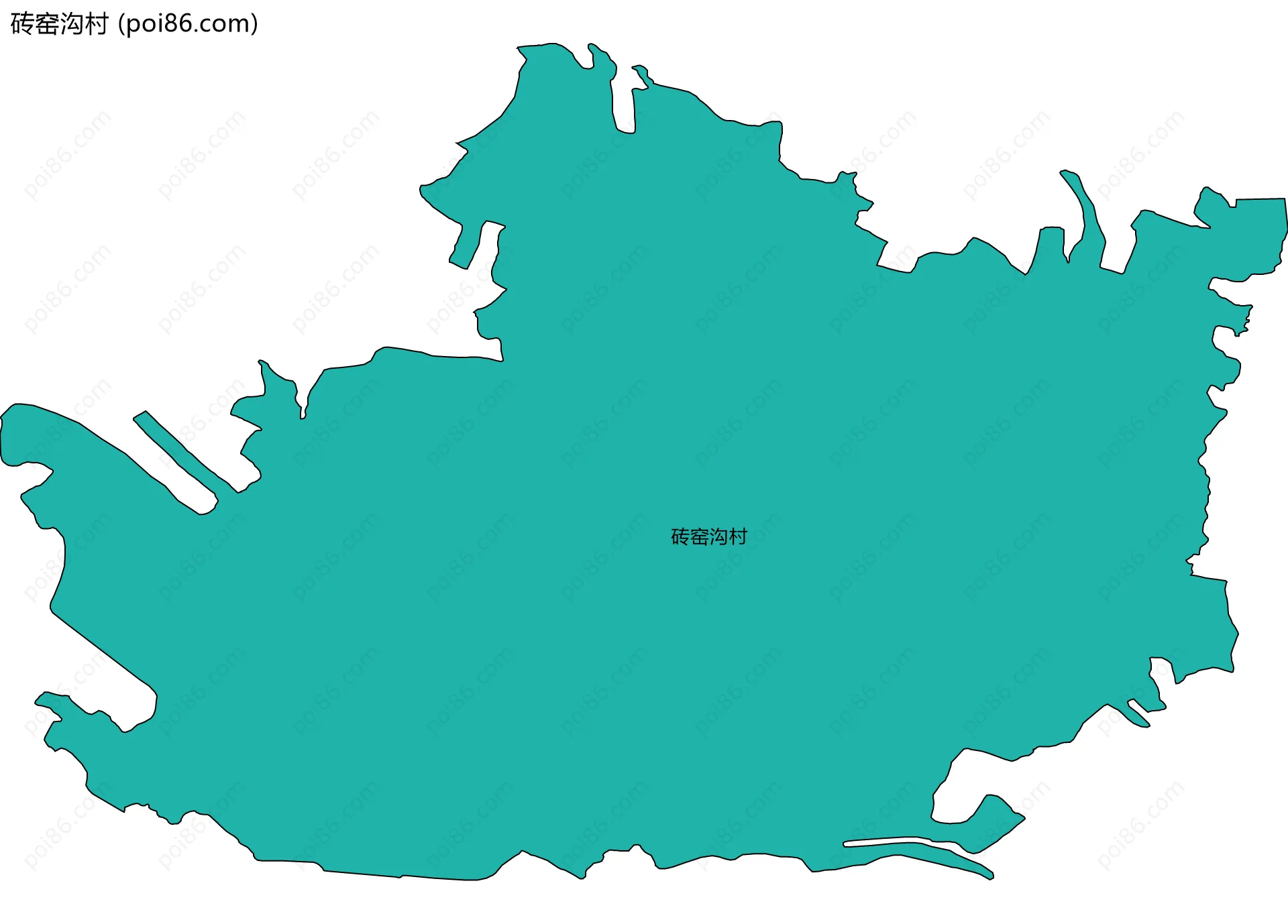 砖窑沟村边界地图