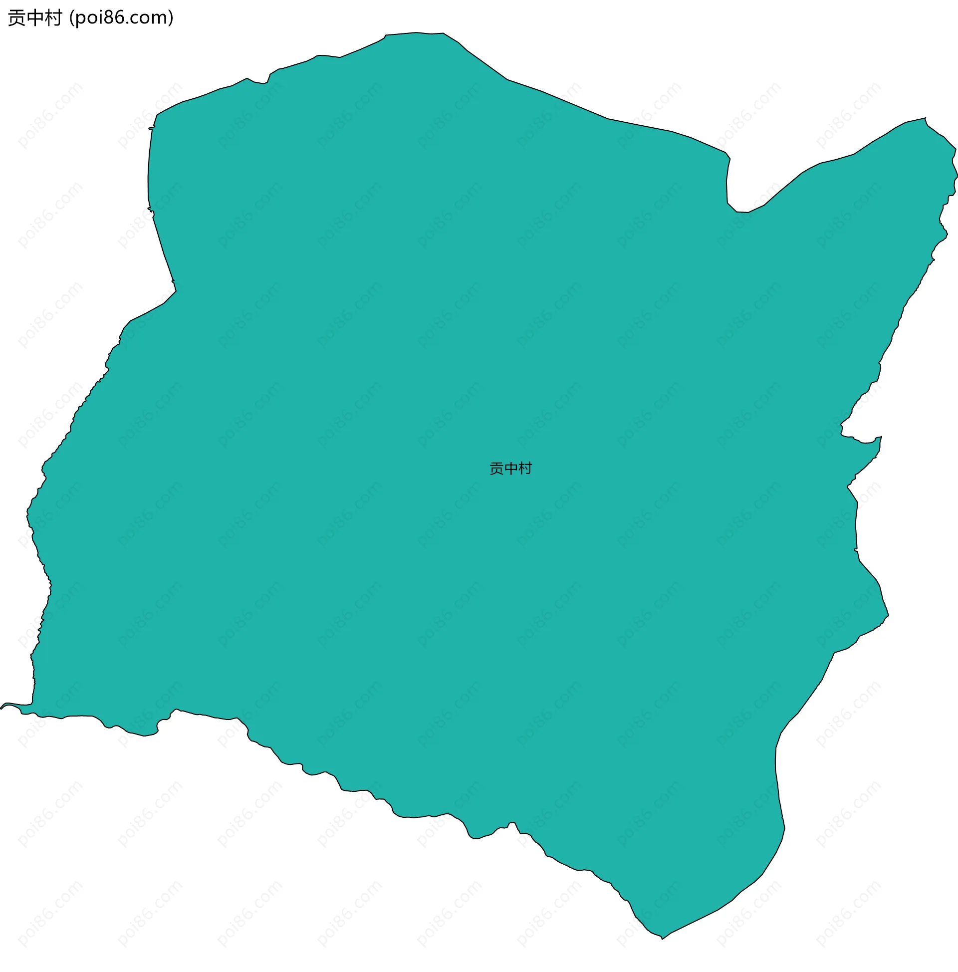 贡中村边界地图