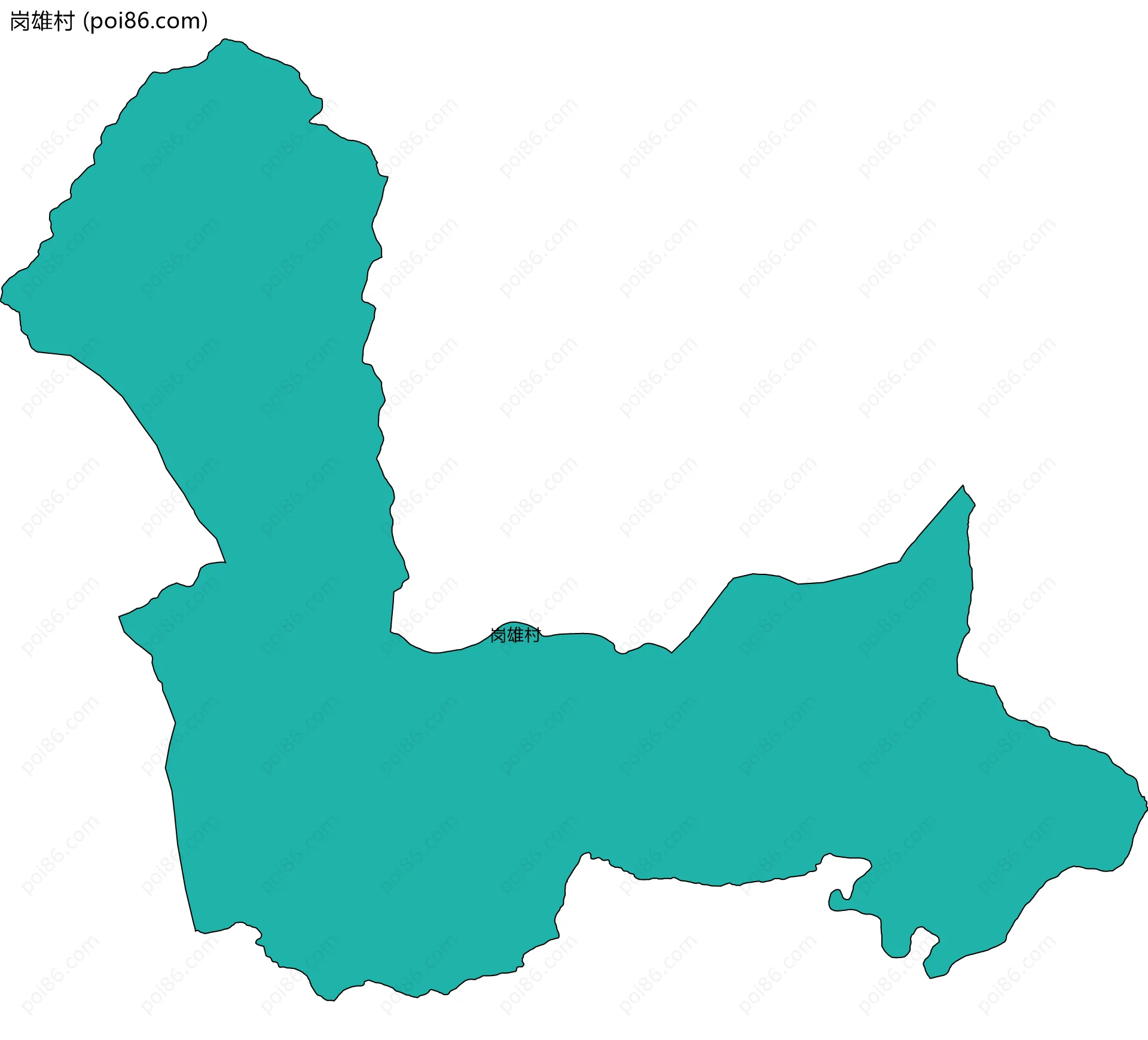岗雄村边界地图