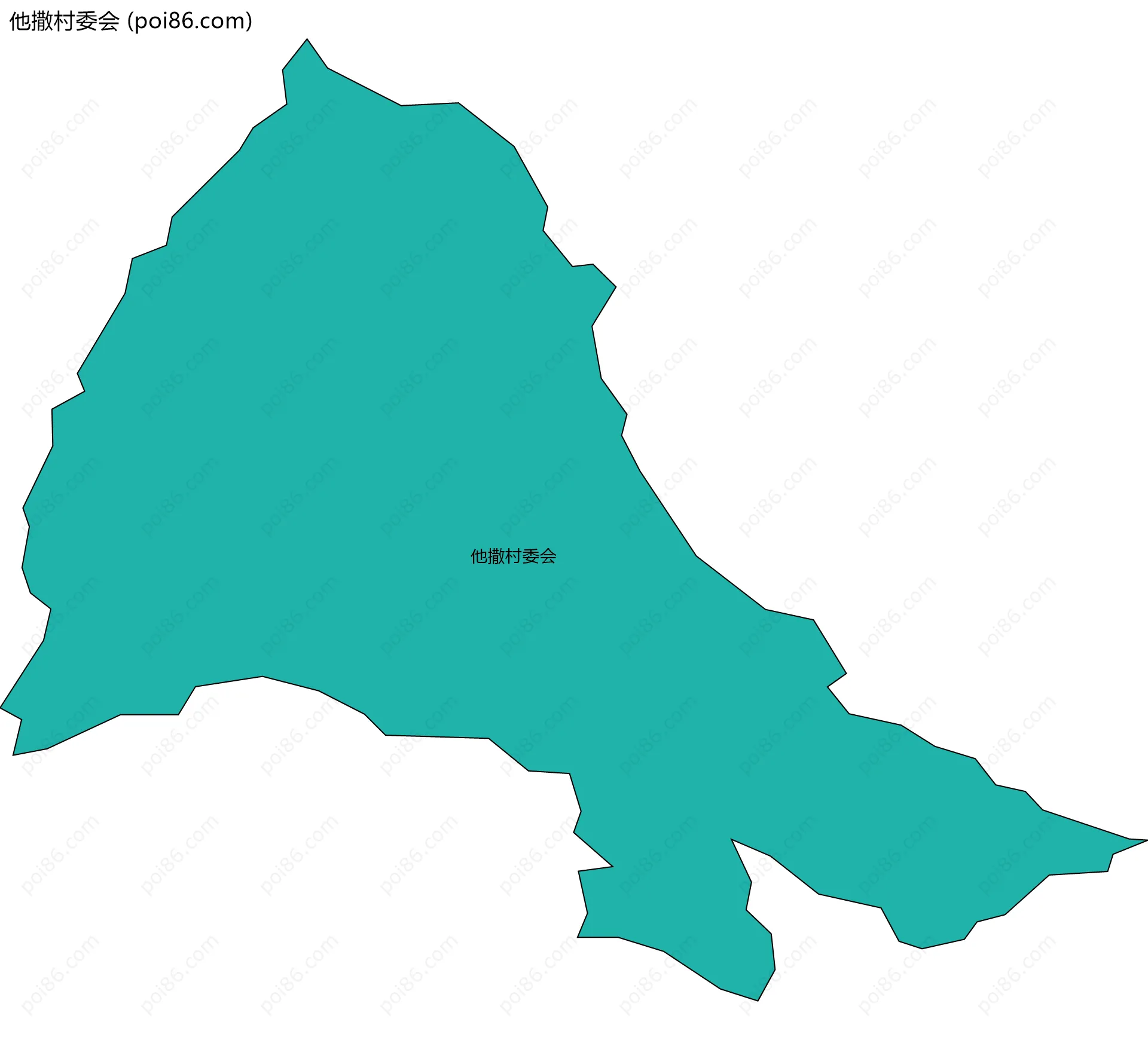 他撒村委会边界地图