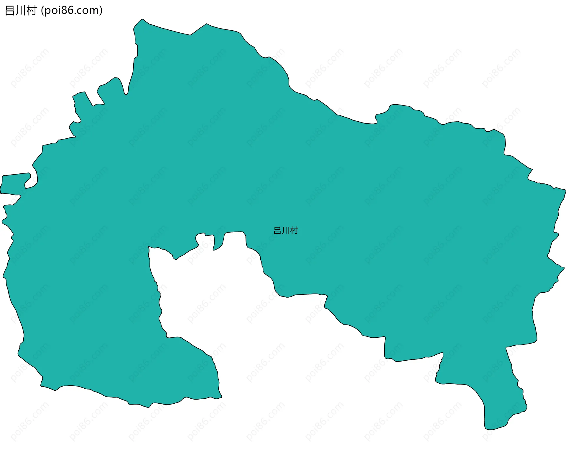 吕川村边界地图