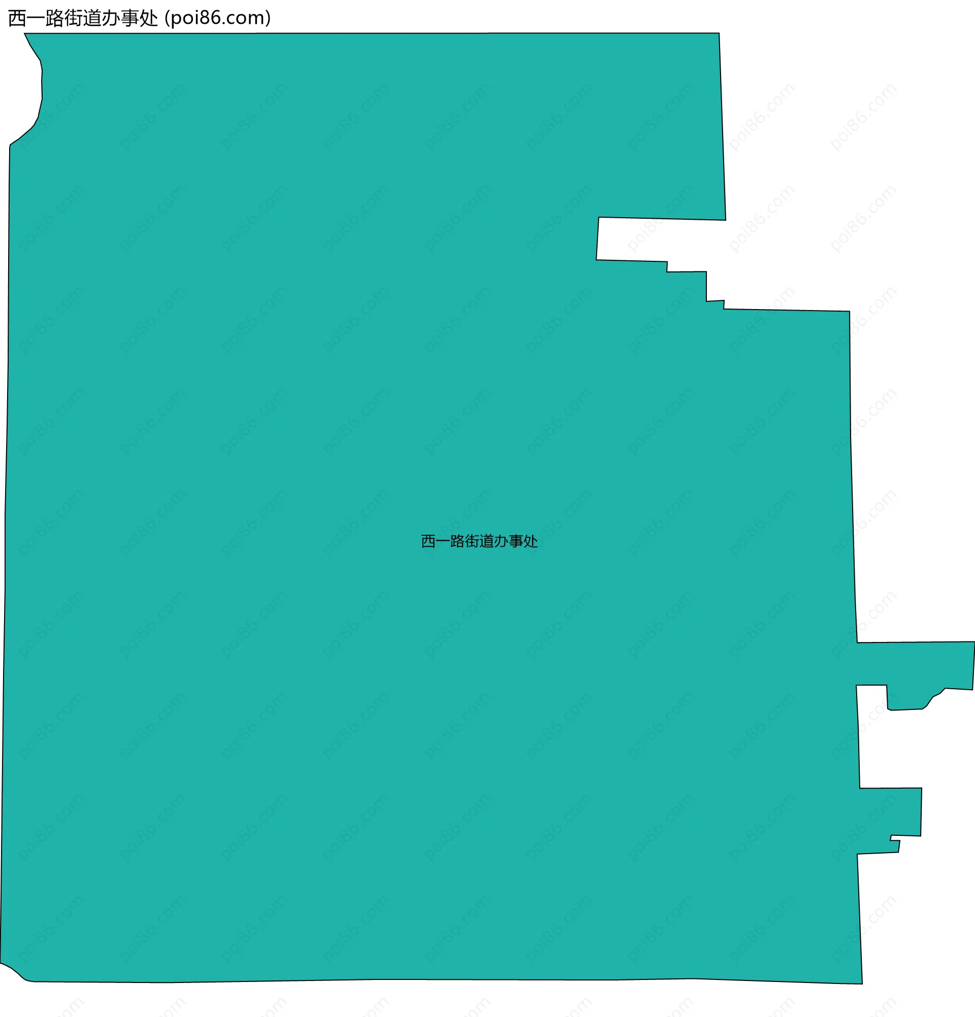 西一路街道办事处边界地图(五级行政区划)