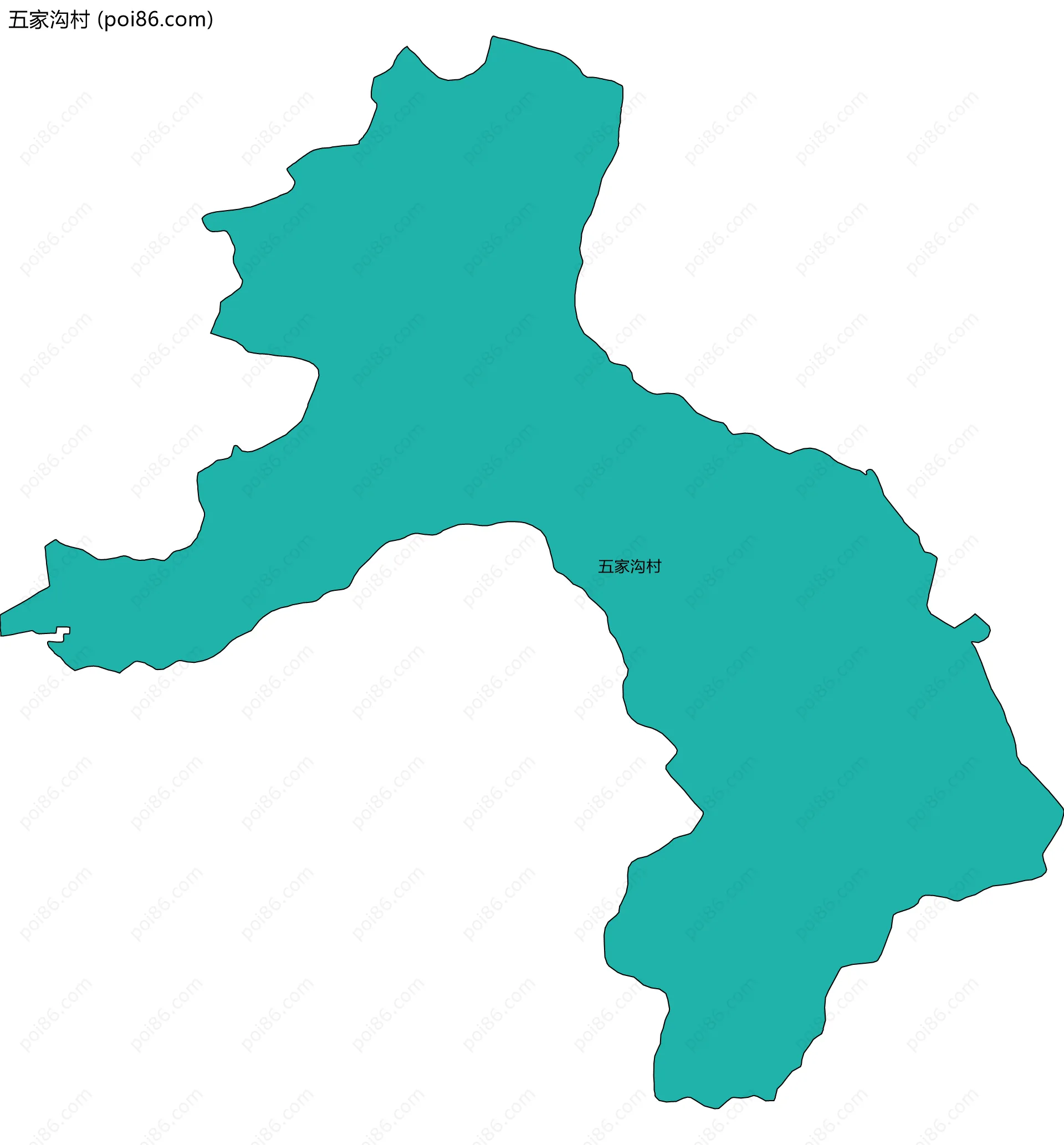 五家沟村边界地图