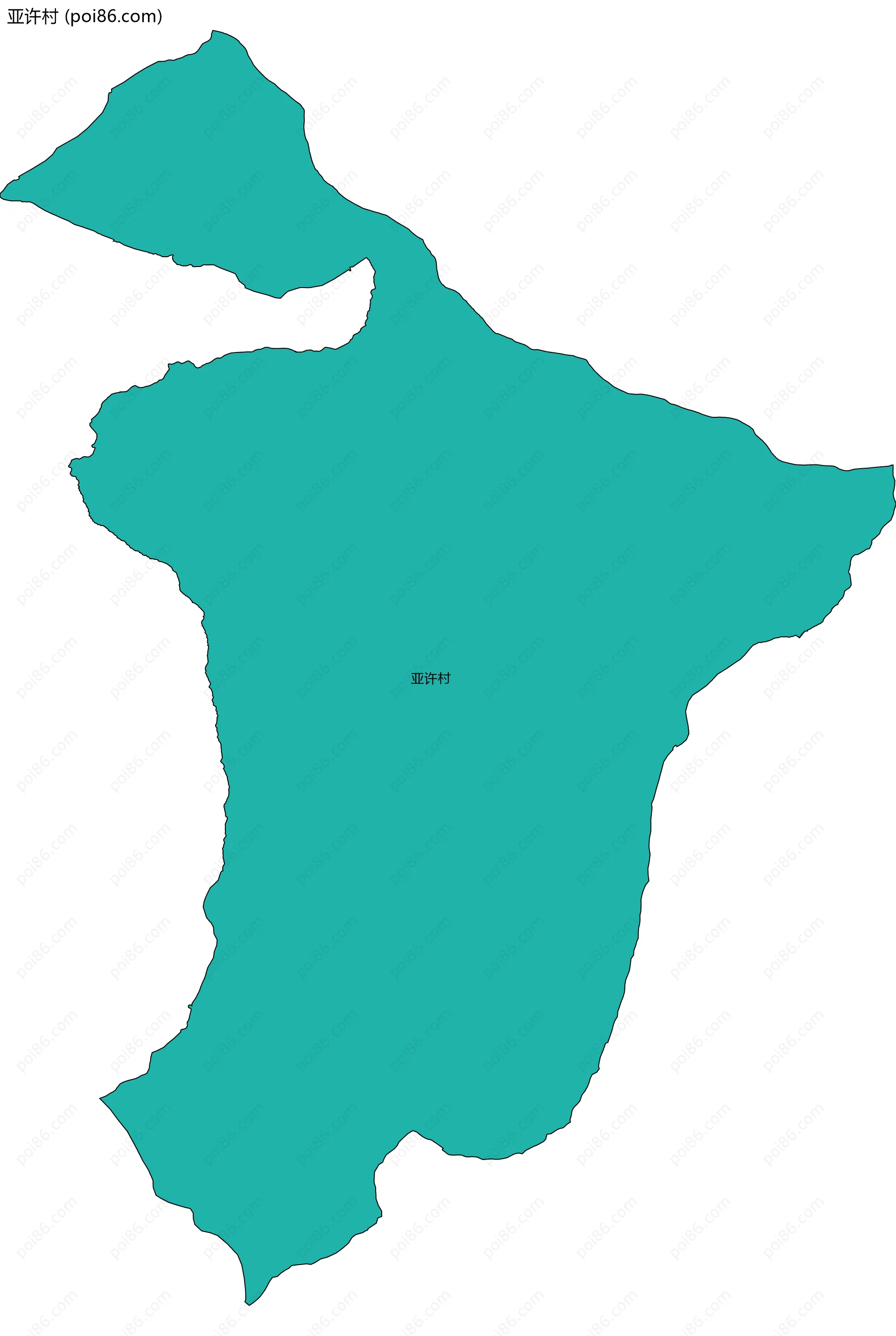 亚许村边界地图