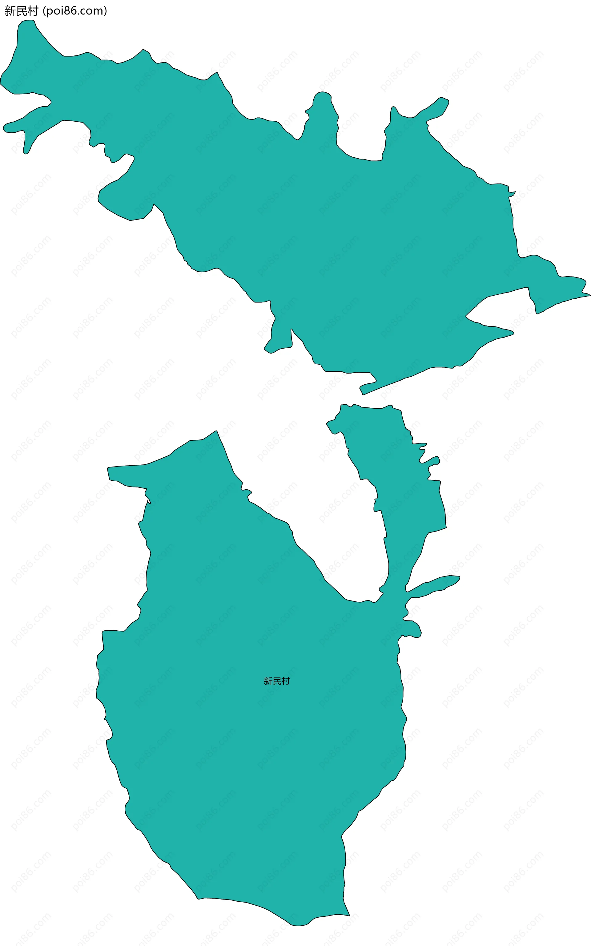 新民村边界地图