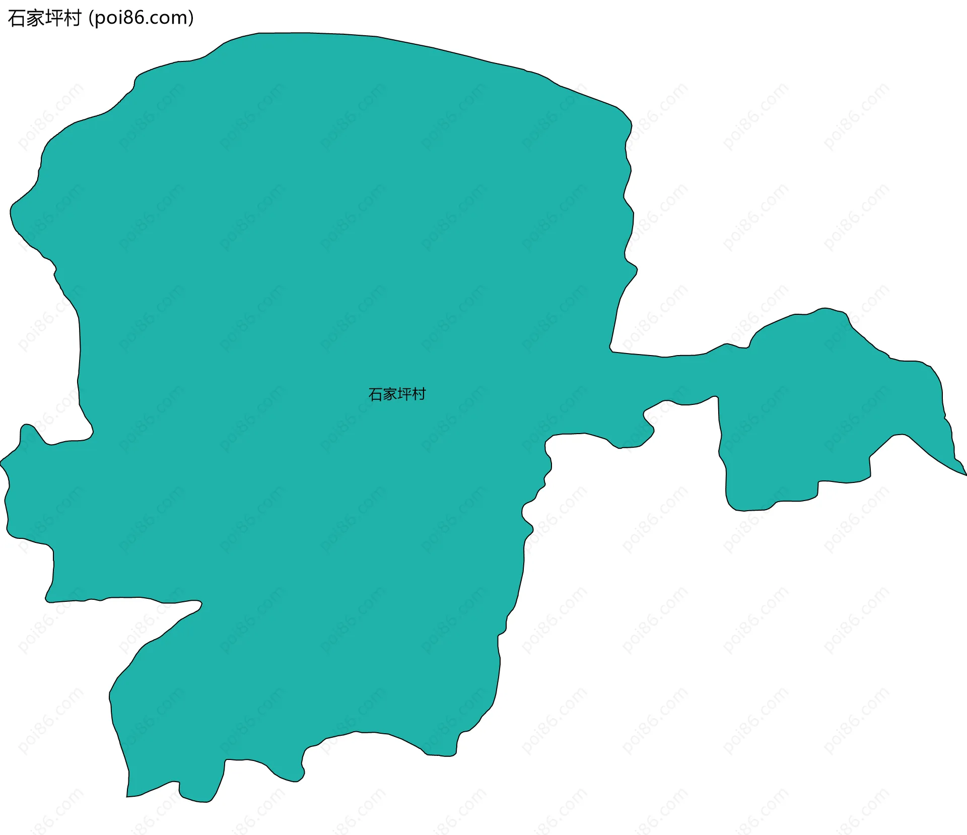 石家坪村边界地图