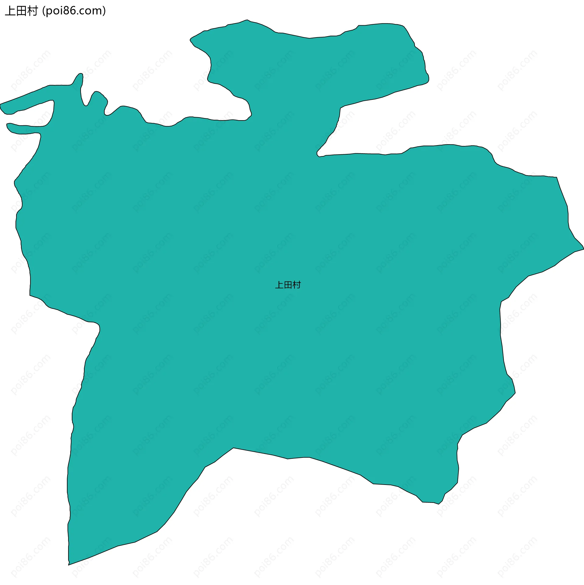 上田村边界地图