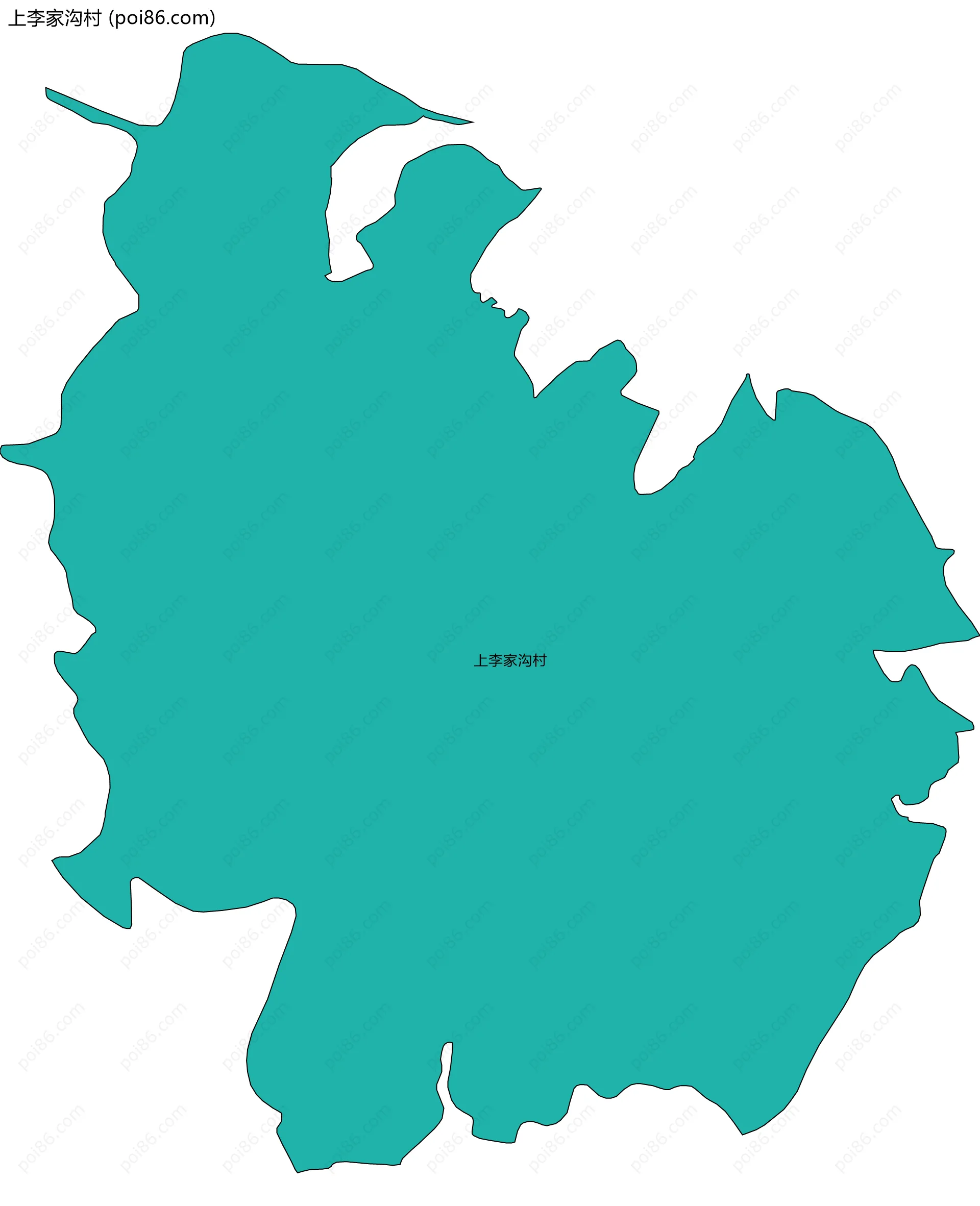 上李家沟村边界地图