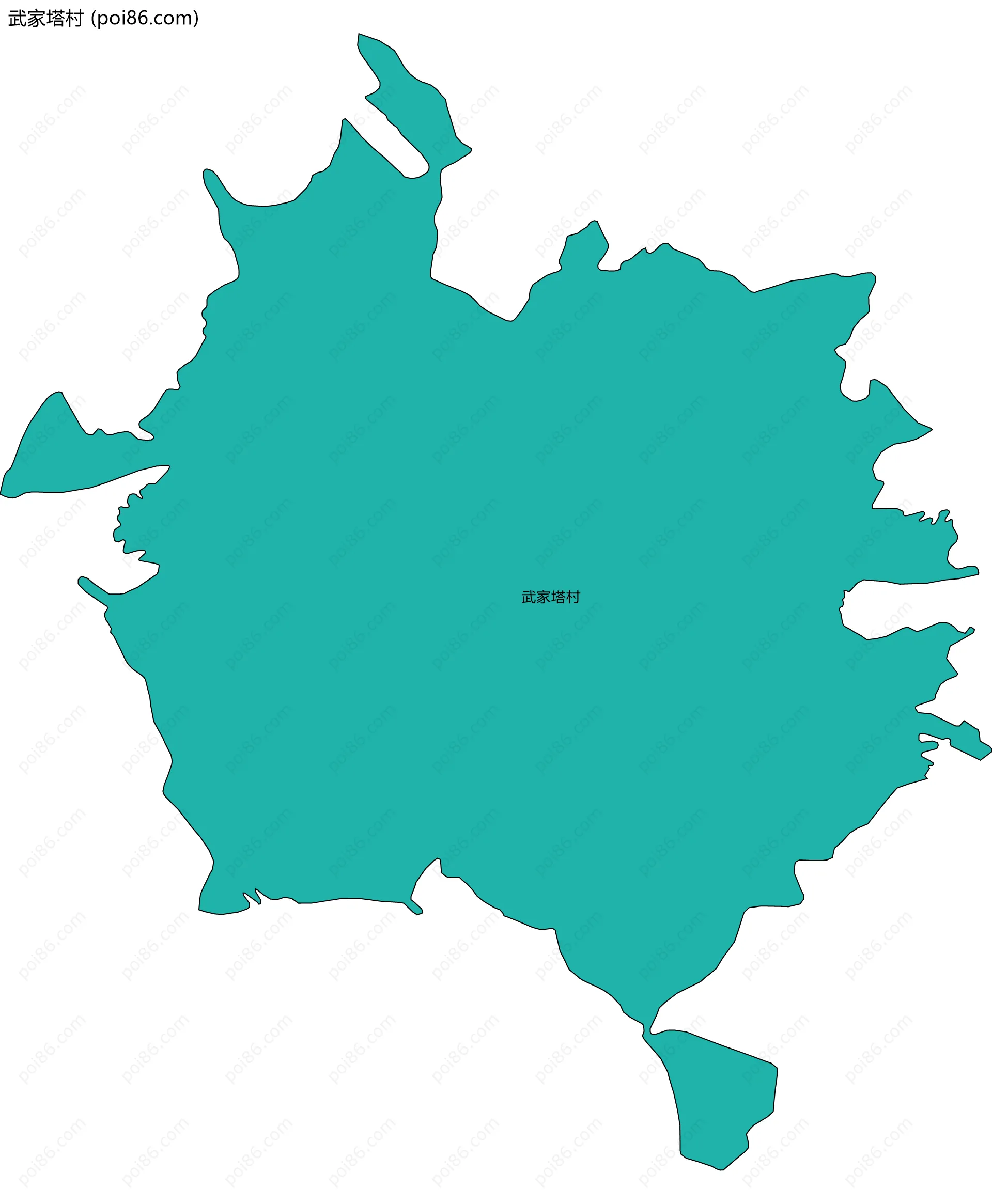 武家塔村边界地图