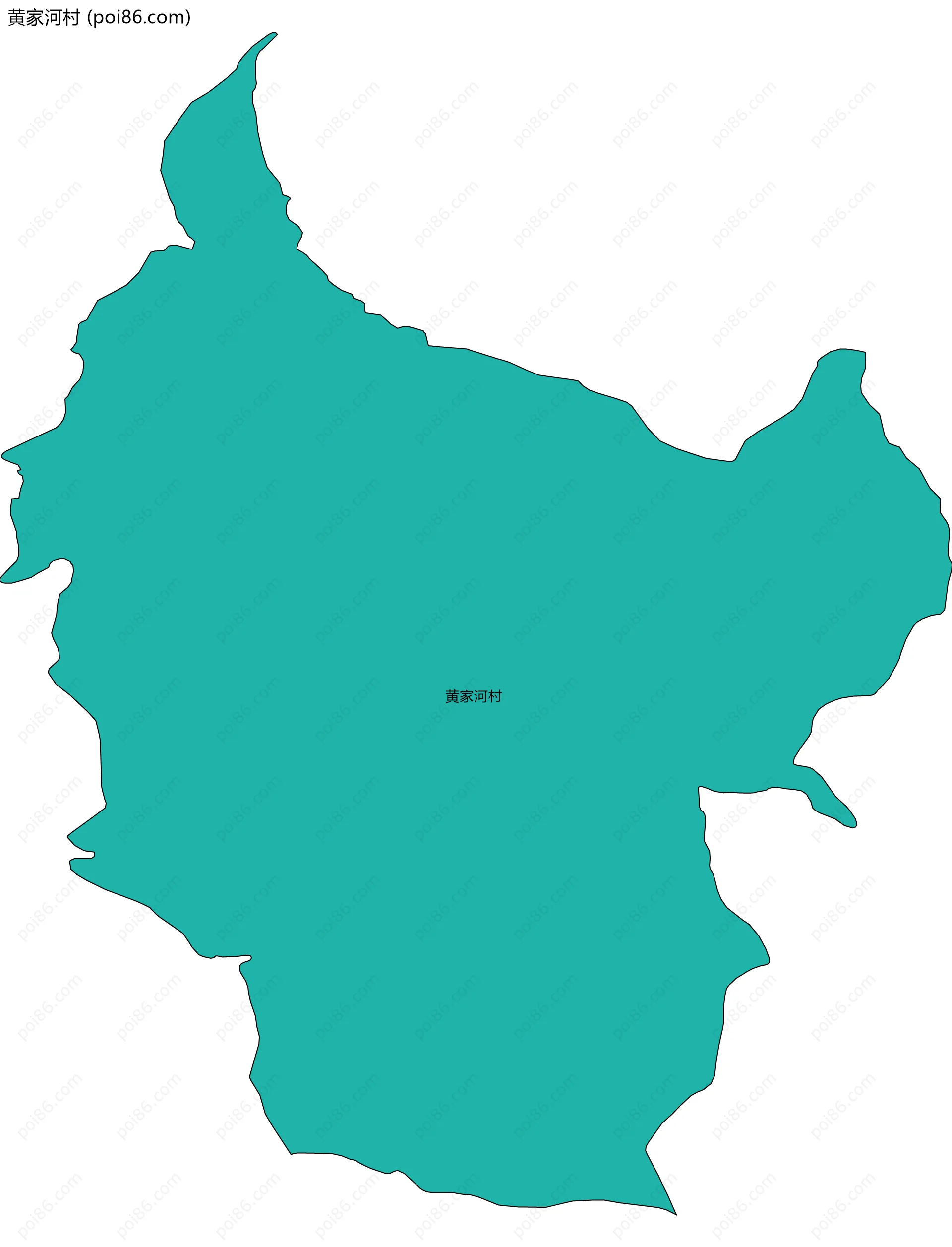 黄家河村边界地图