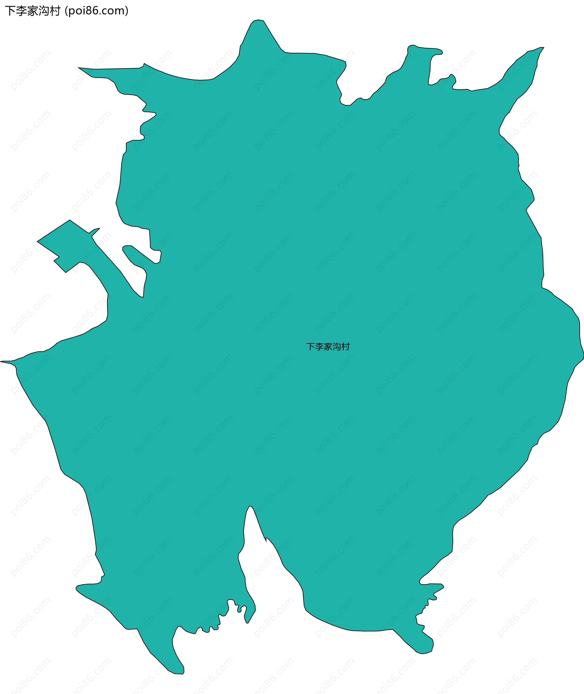 下李家沟村边界地图