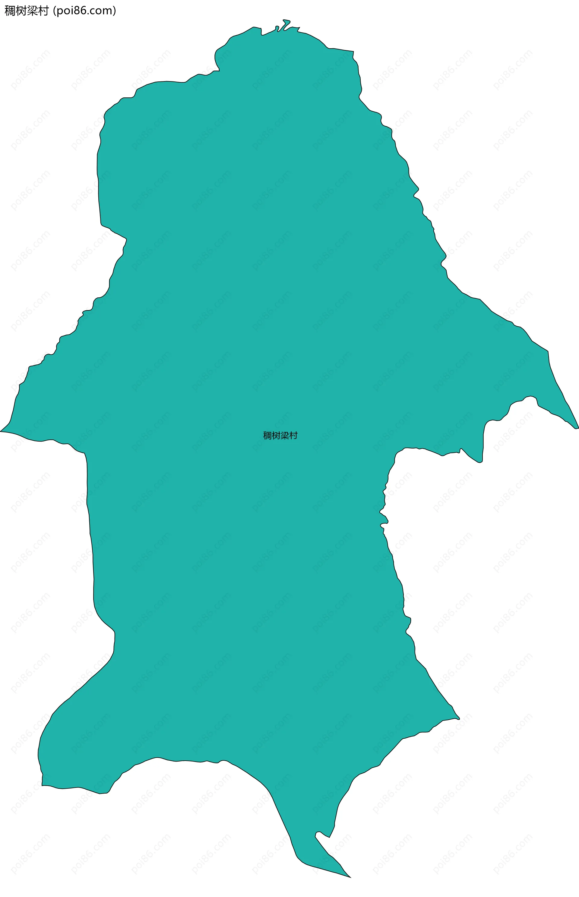 稠树梁村边界地图