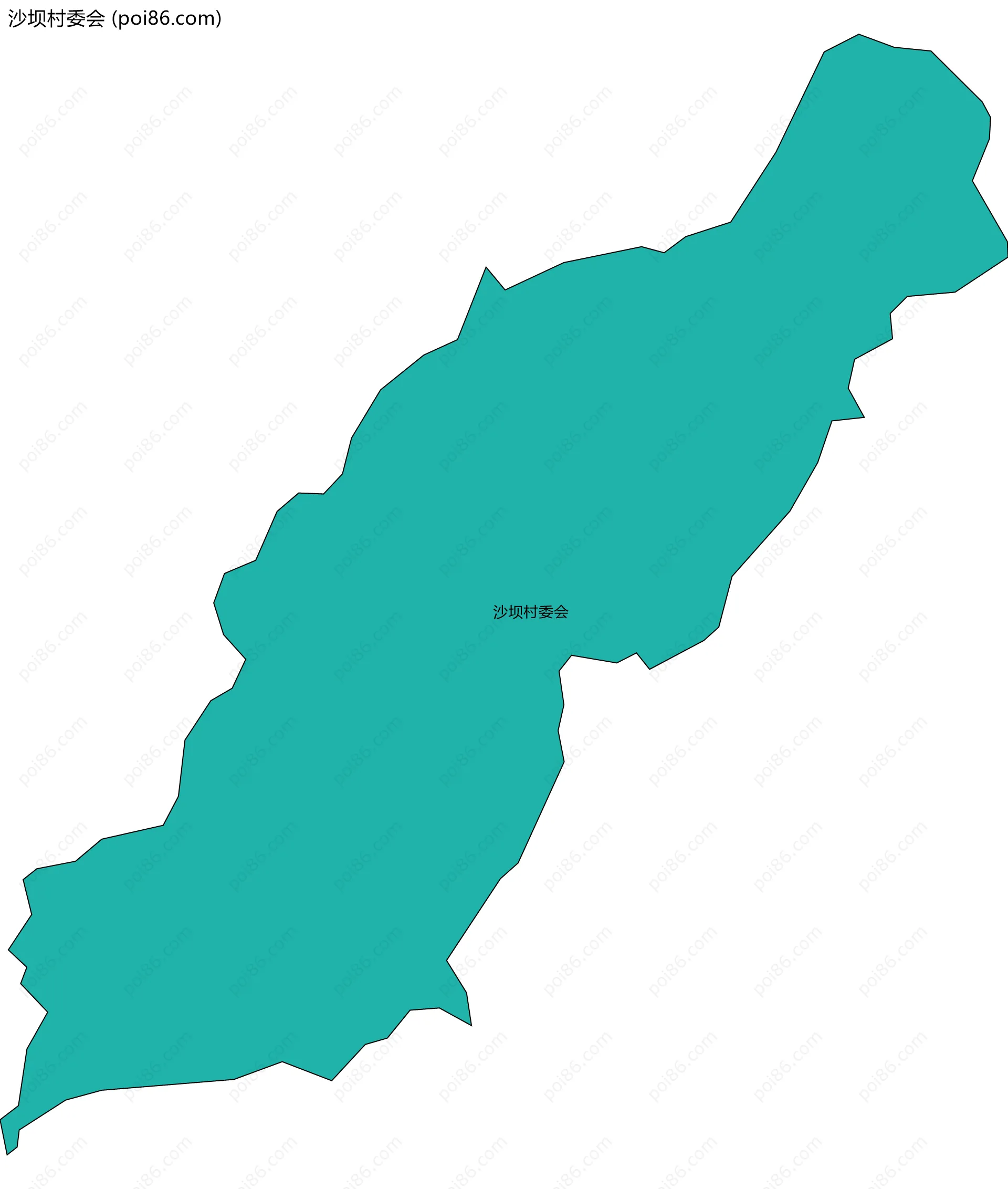 沙坝村委会边界地图