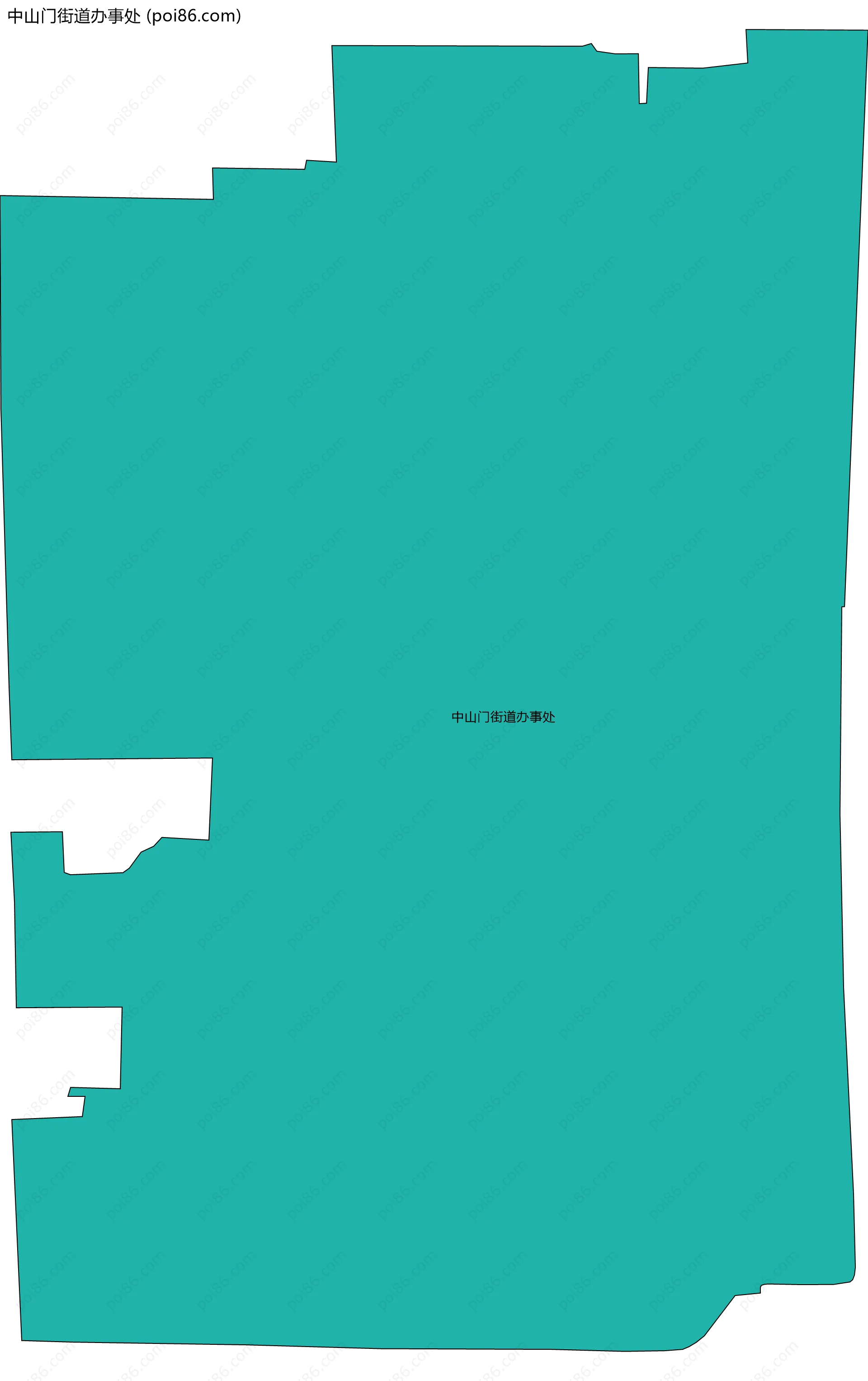 中山门街道办事处边界地图