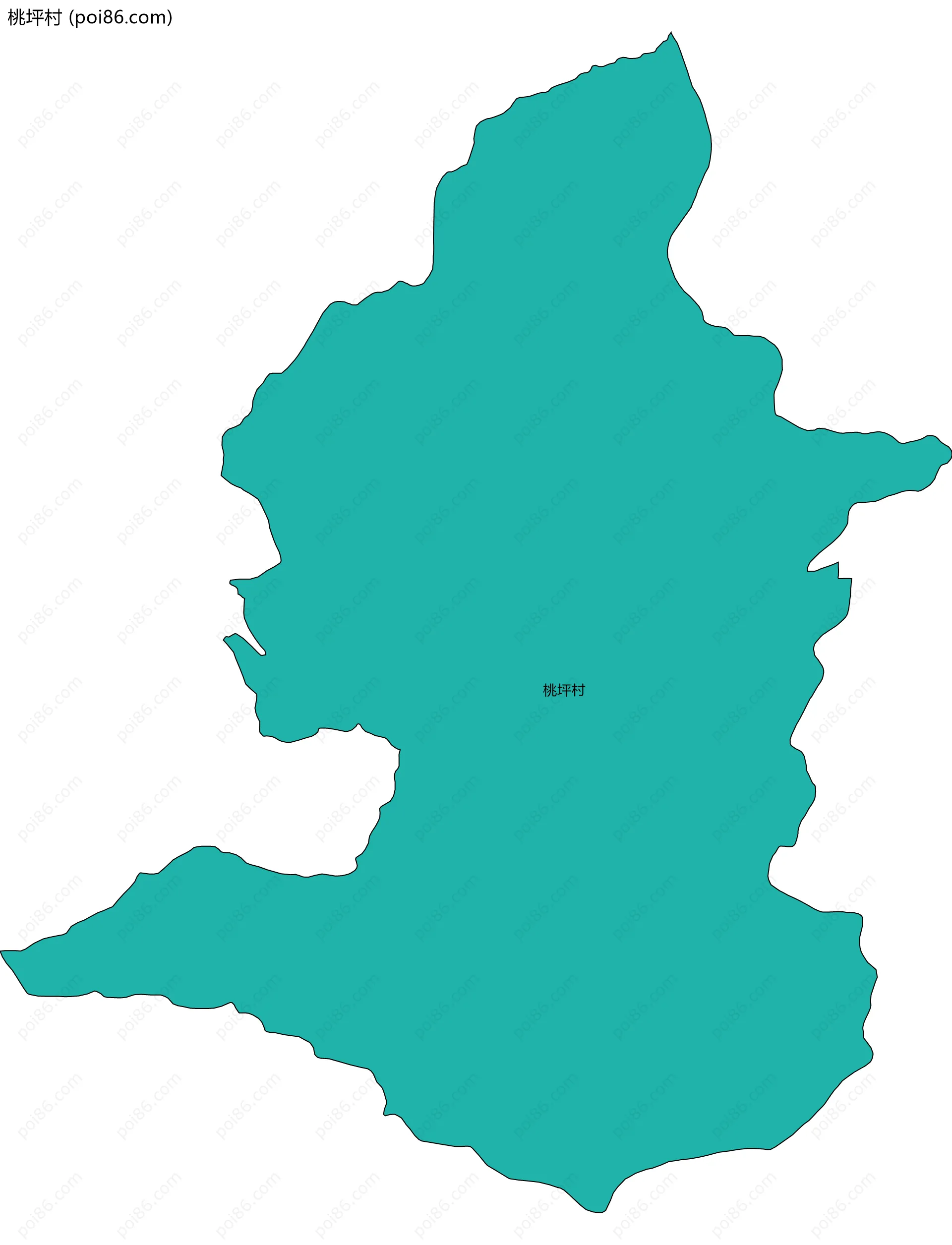 桃坪村边界地图