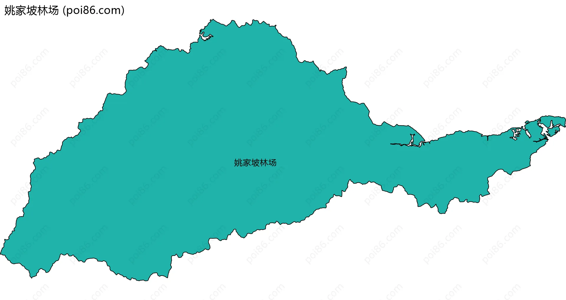 姚家坡林场边界地图(五级行政区划)