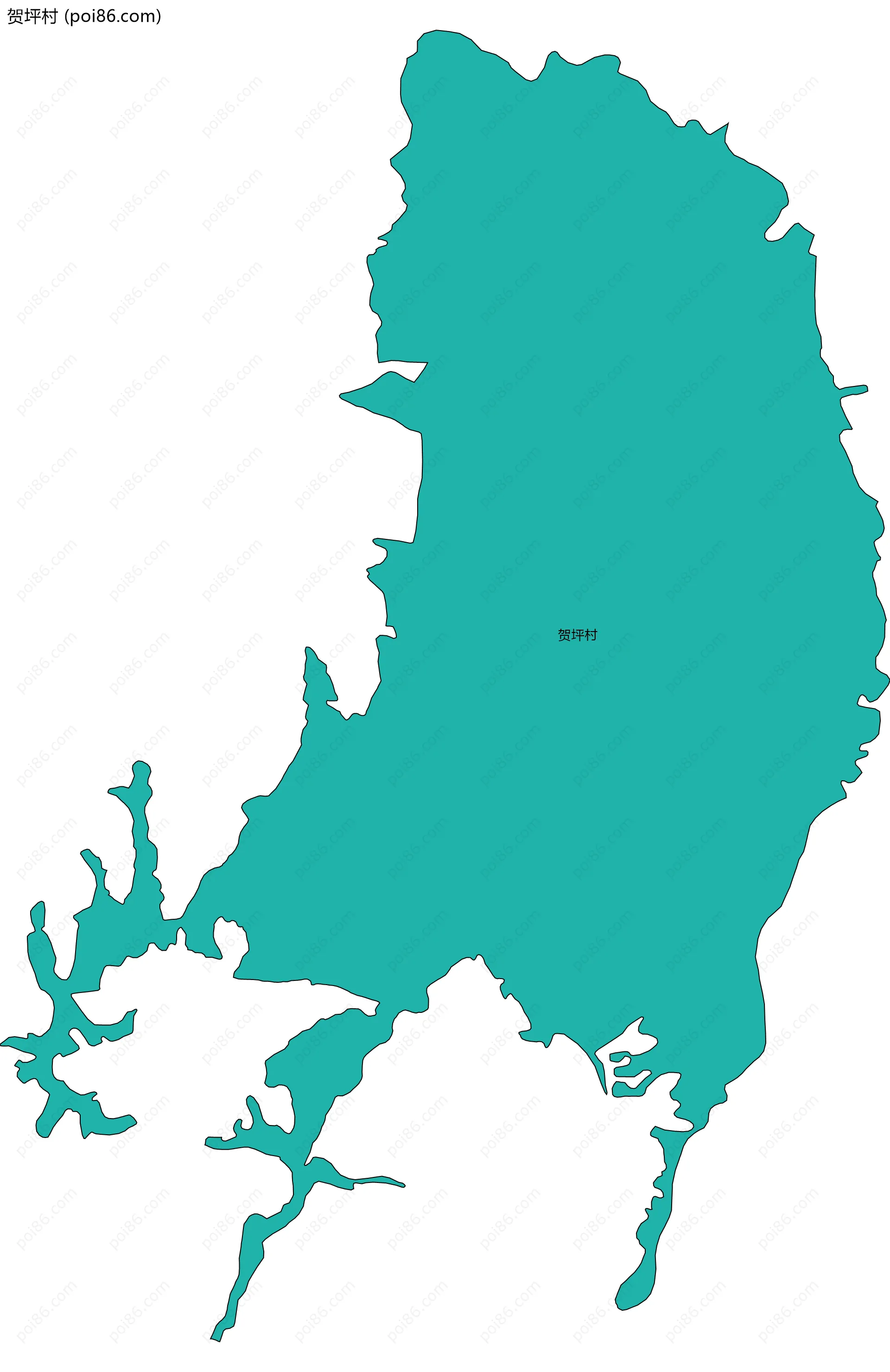 贺坪村边界地图