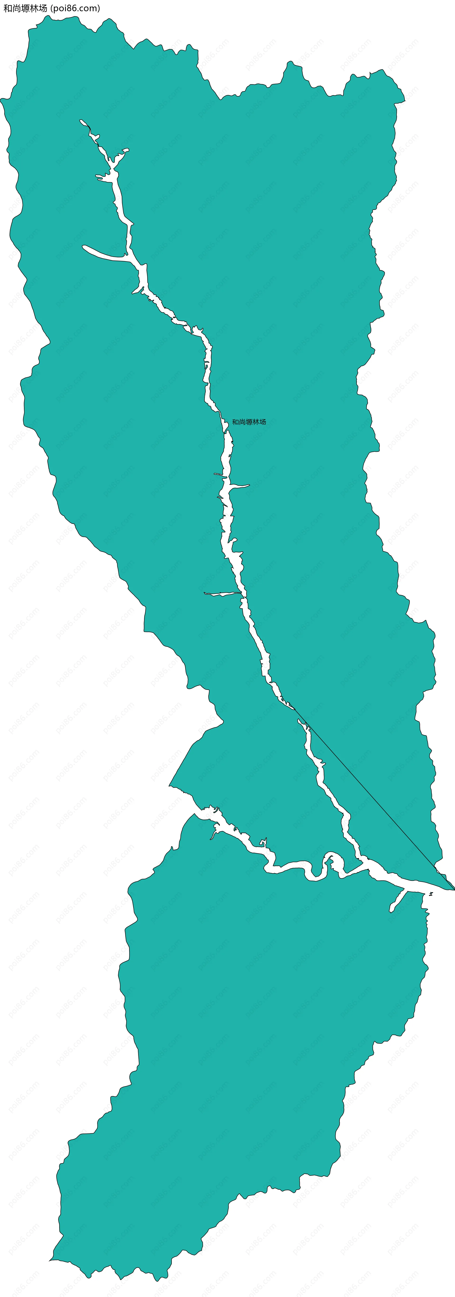 和尚塬林场边界地图(五级行政区划)