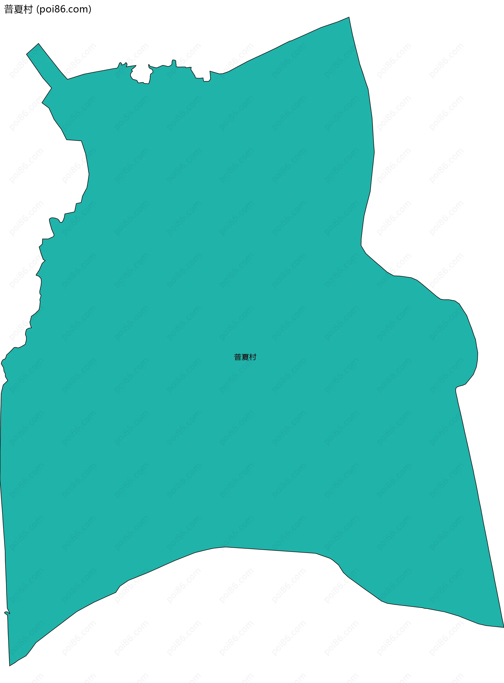 普夏村边界地图