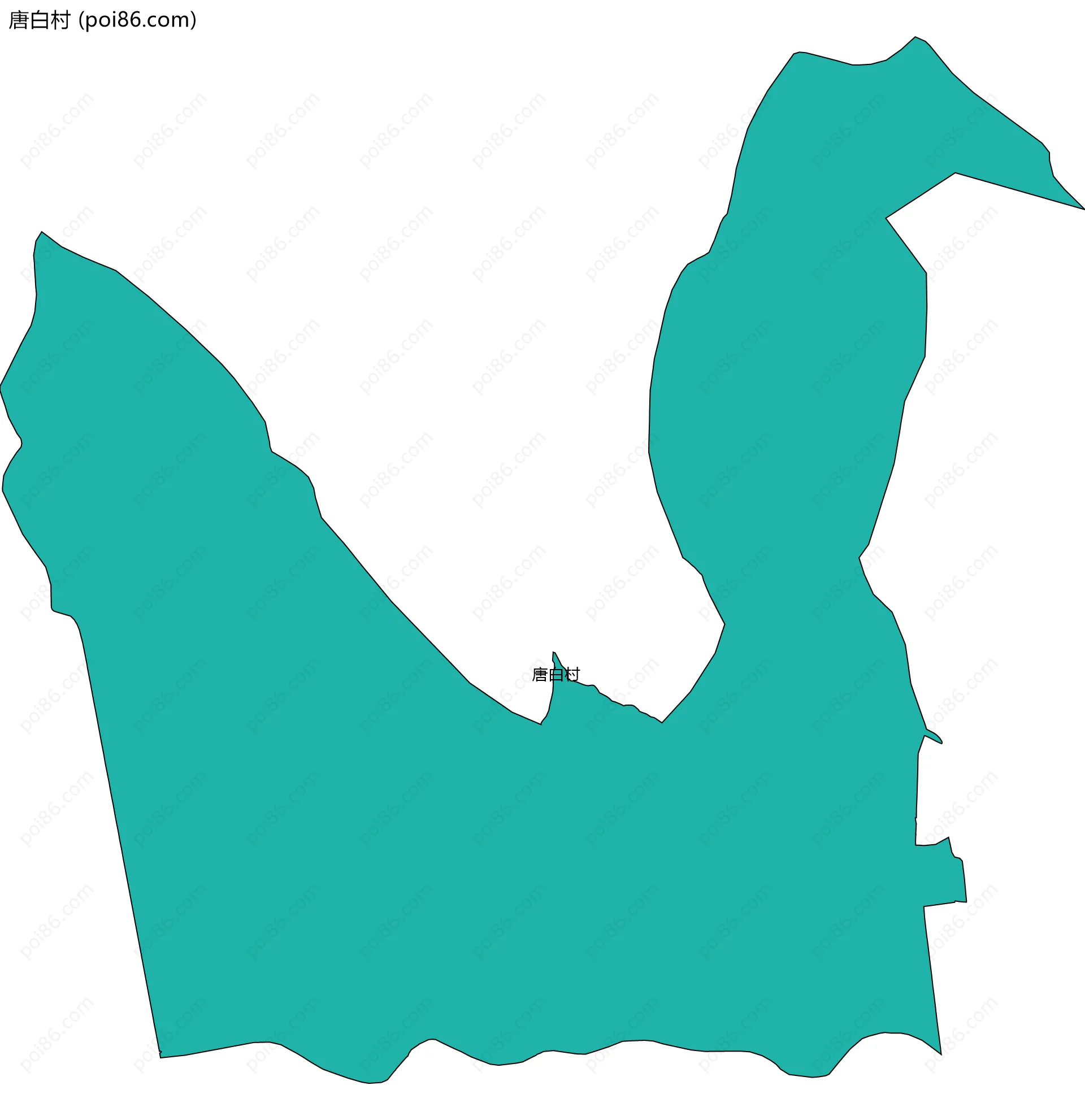 唐白村边界地图