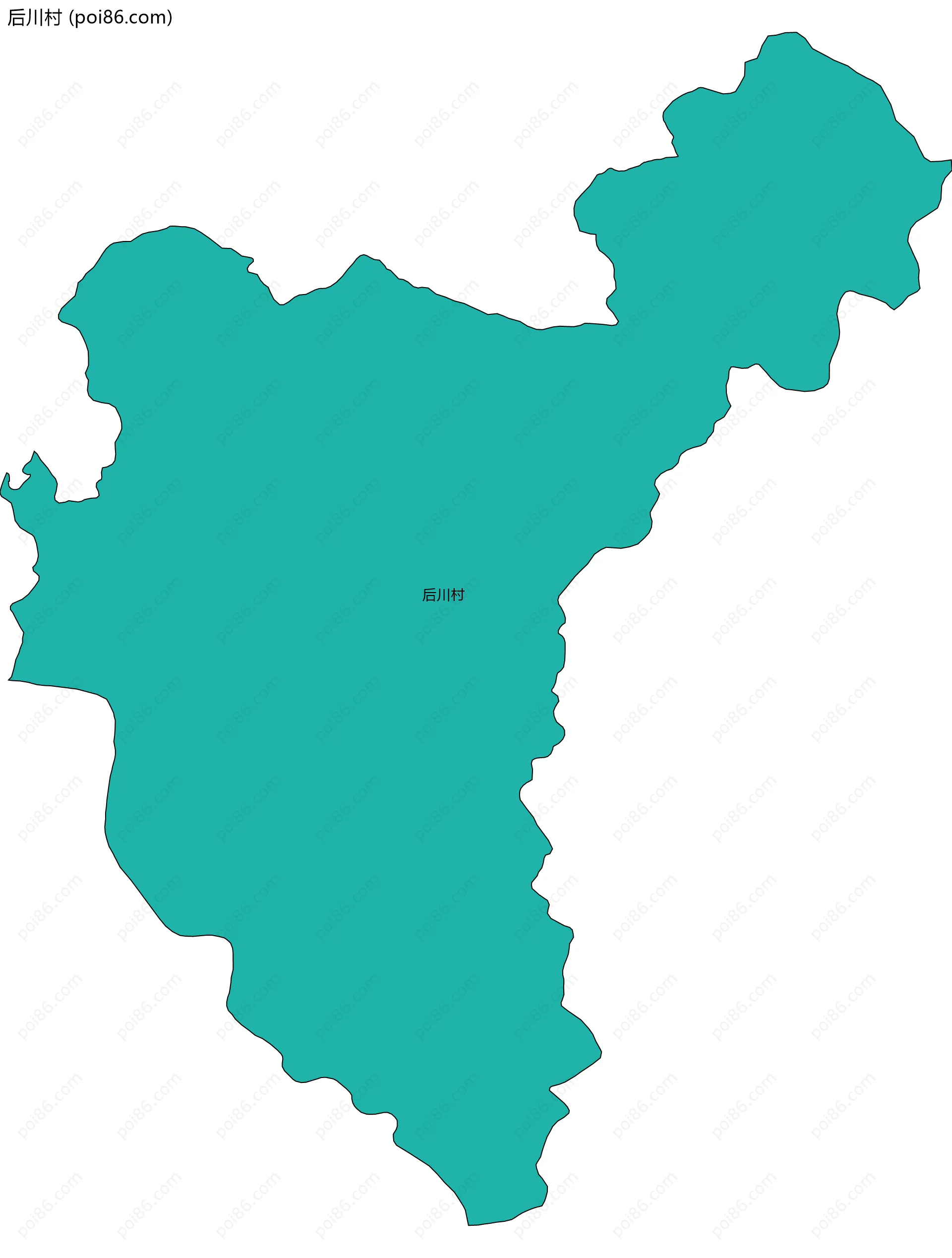 后川村边界地图