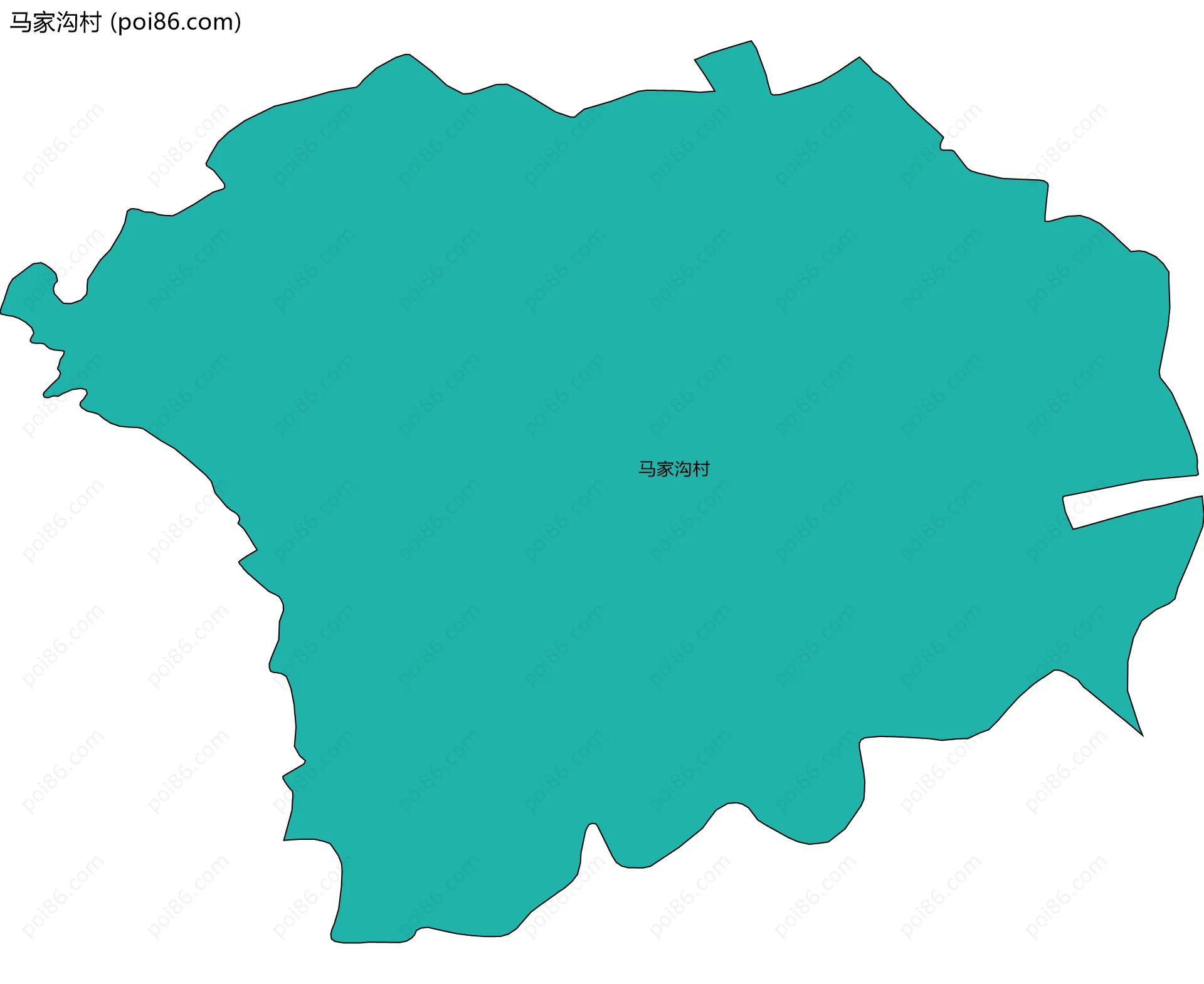 马家沟村边界地图