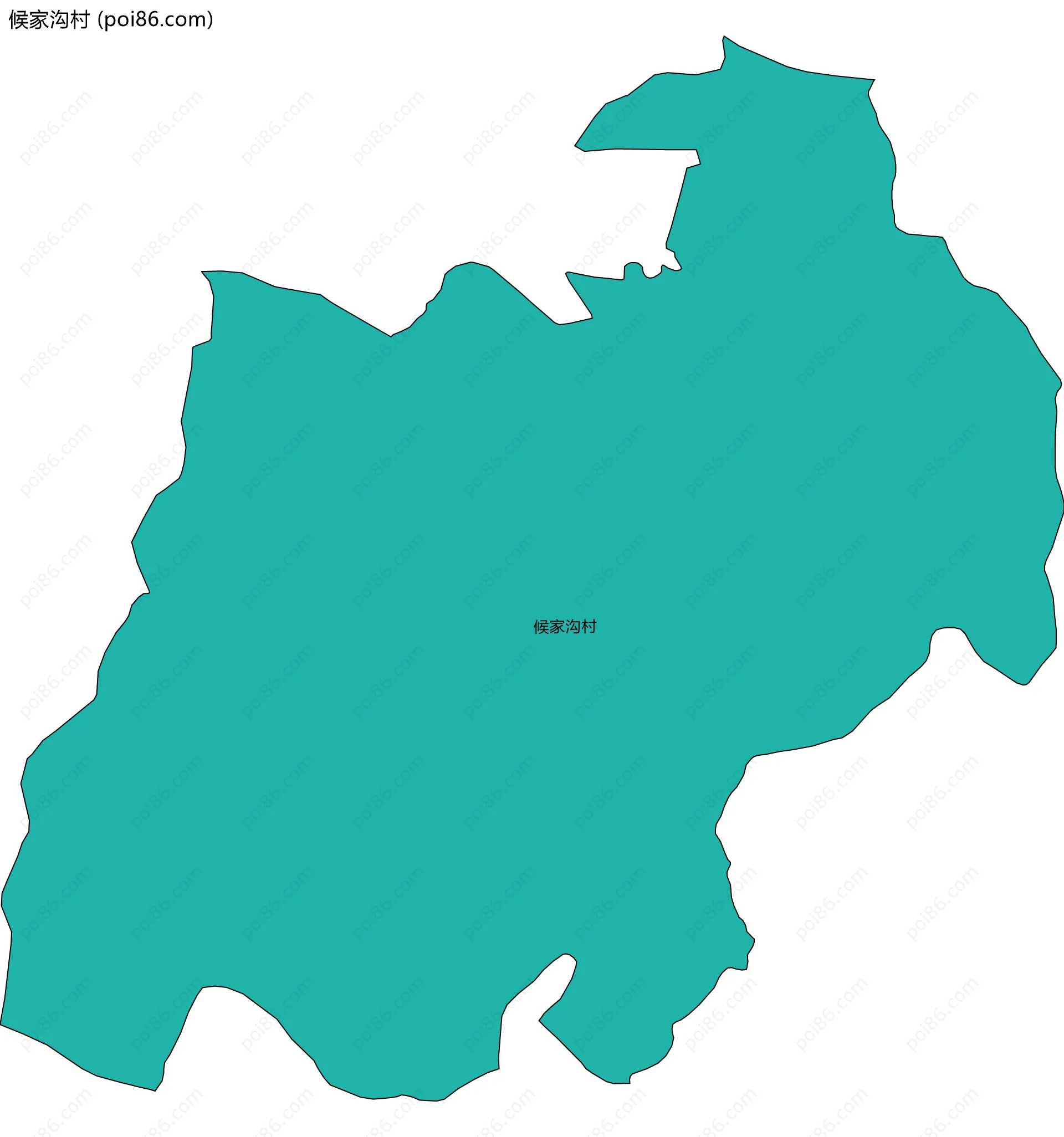 候家沟村边界地图