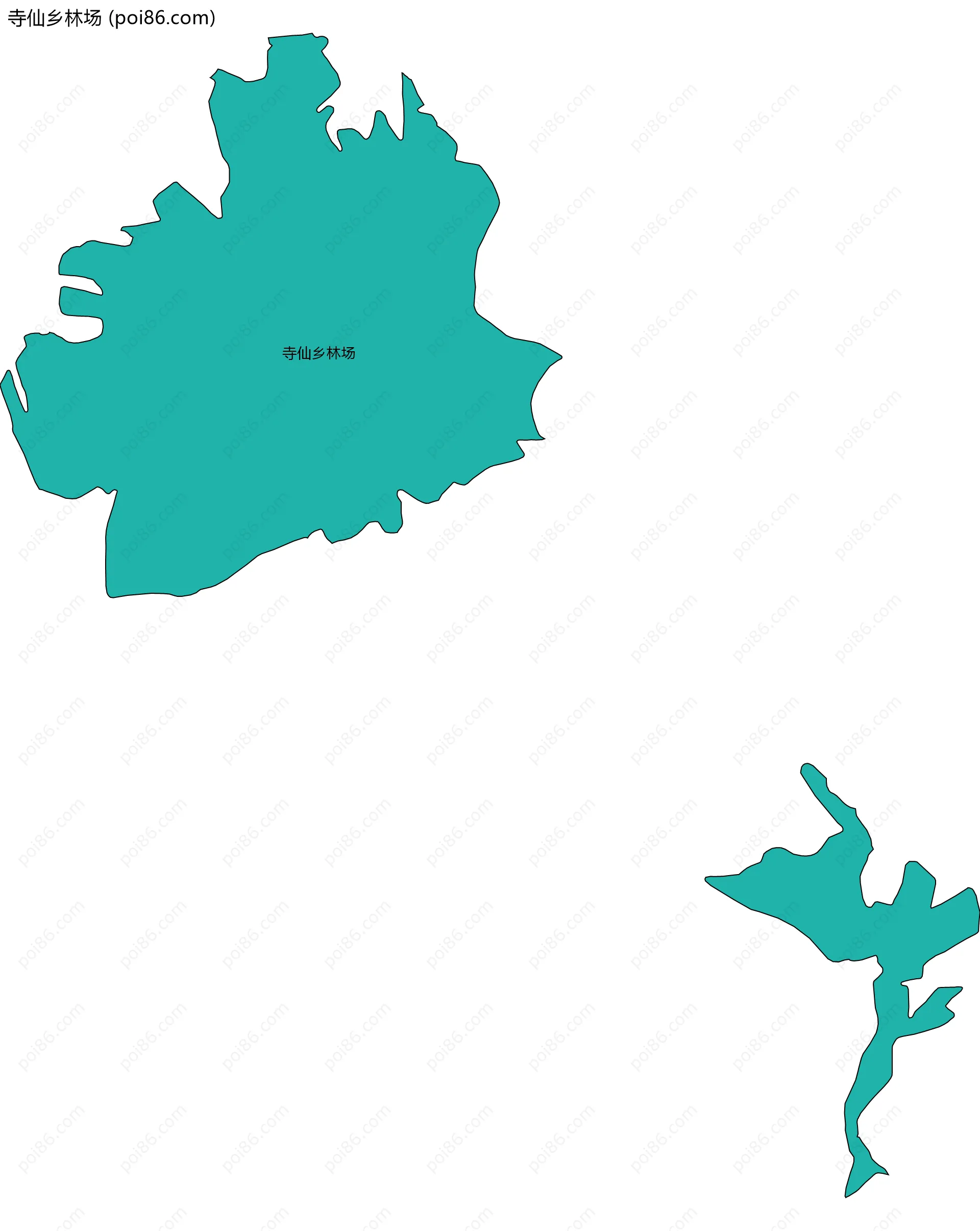 寺仙乡林场边界地图(五级行政区划)