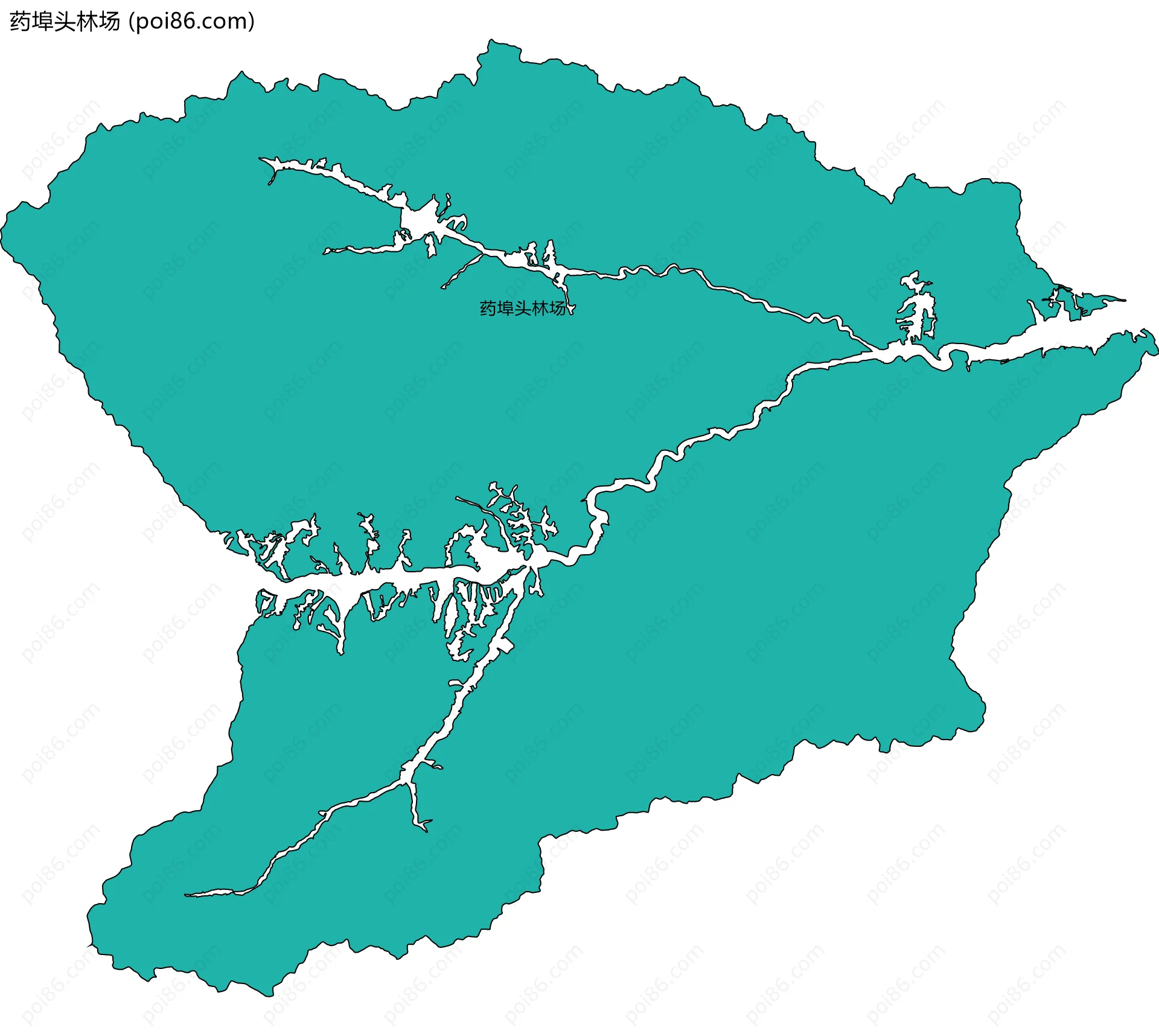 药埠头林场边界地图(五级行政区划)