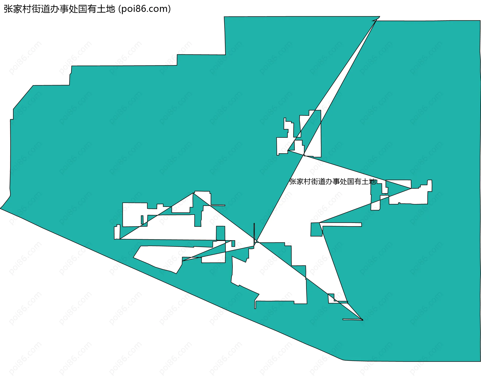 张家村街道办事处国有土地边界地图