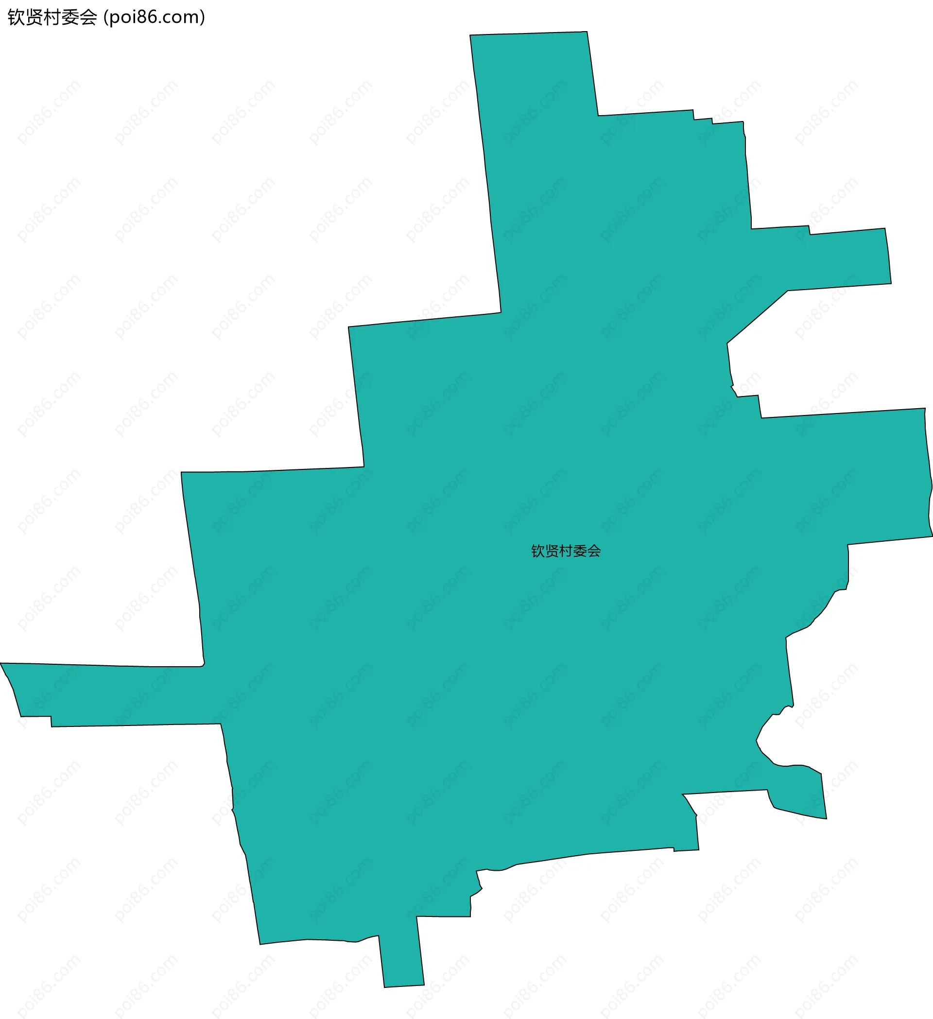 钦贤村委会边界地图