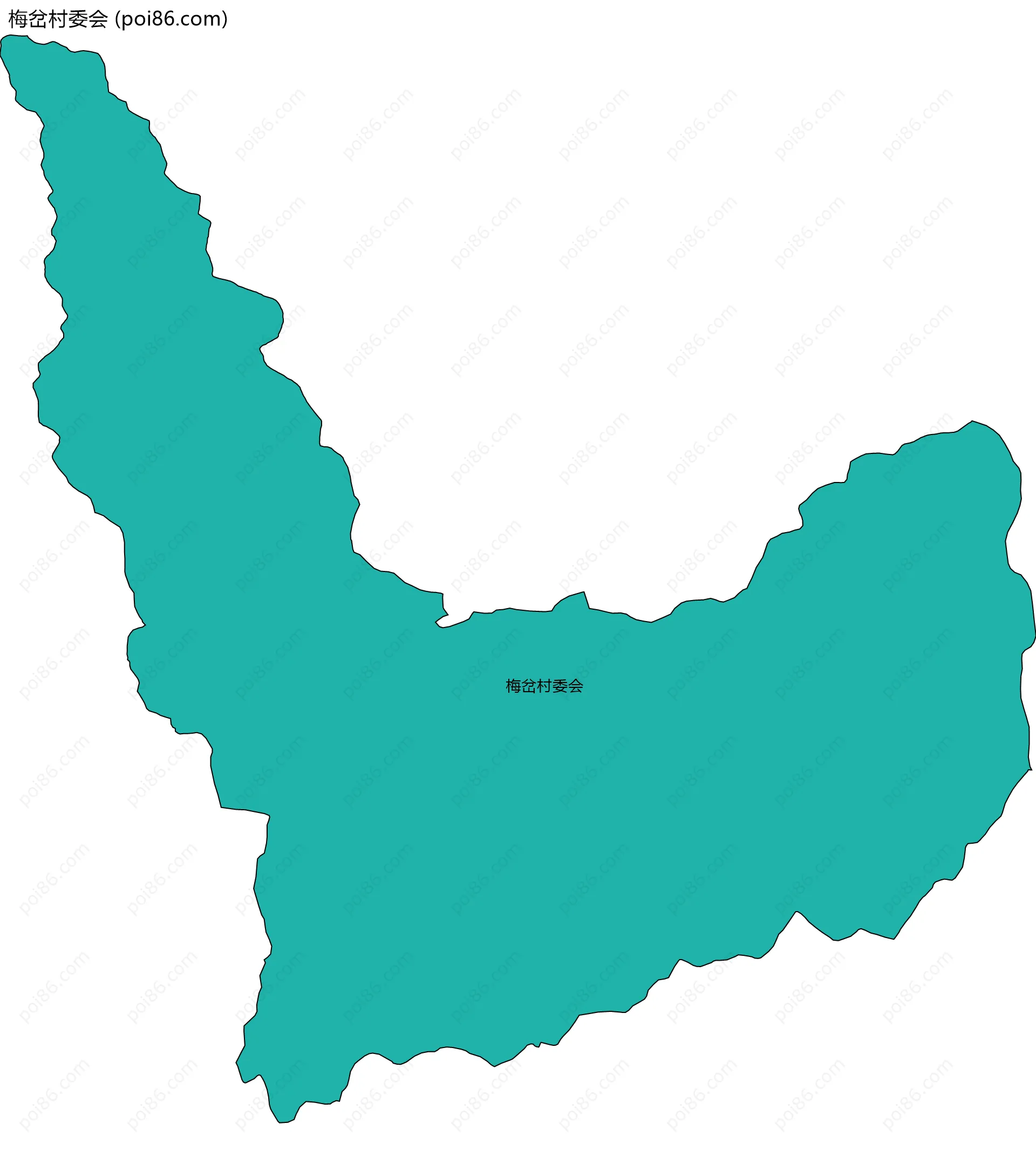 梅岔村委会边界地图