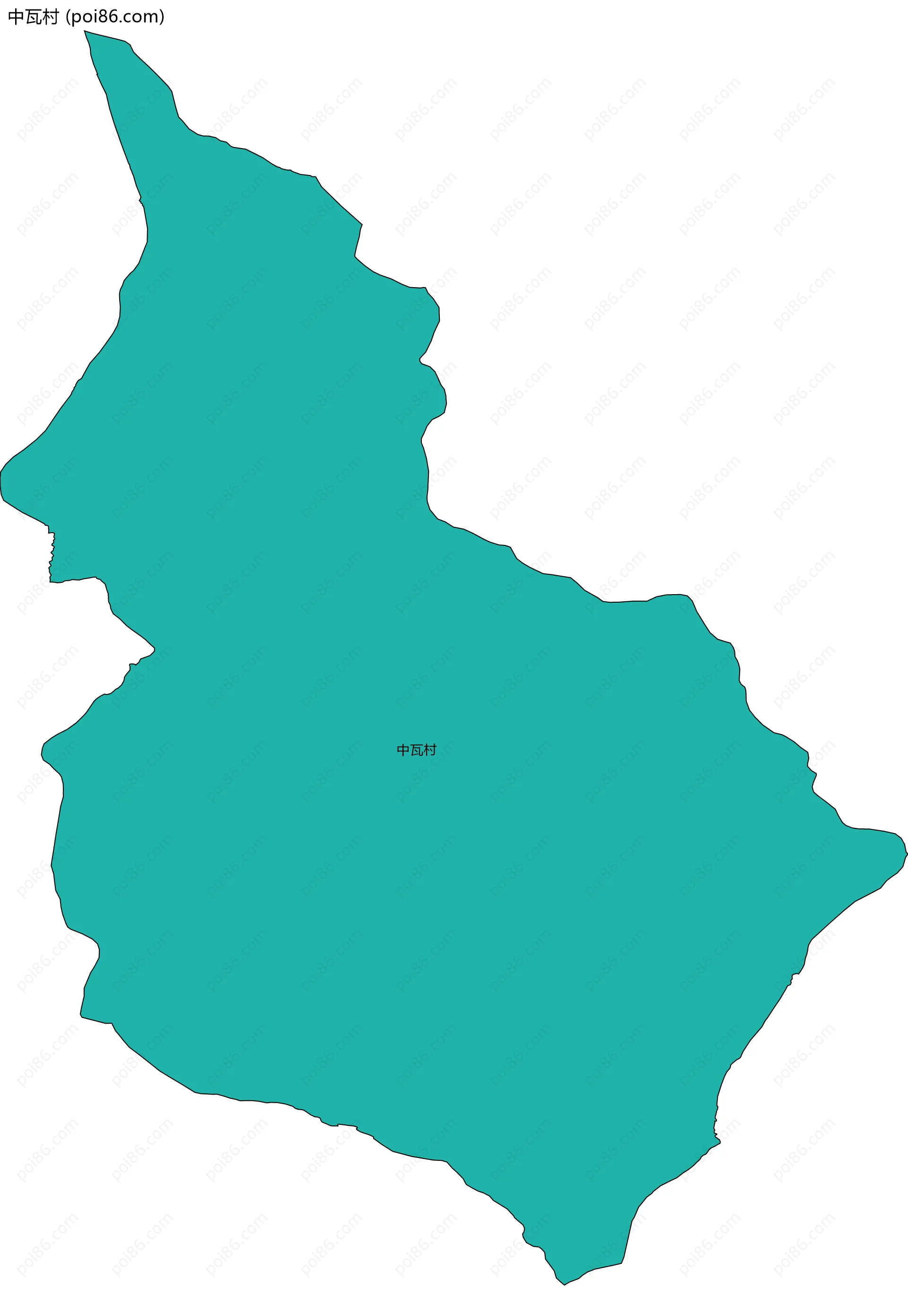 中瓦村边界地图