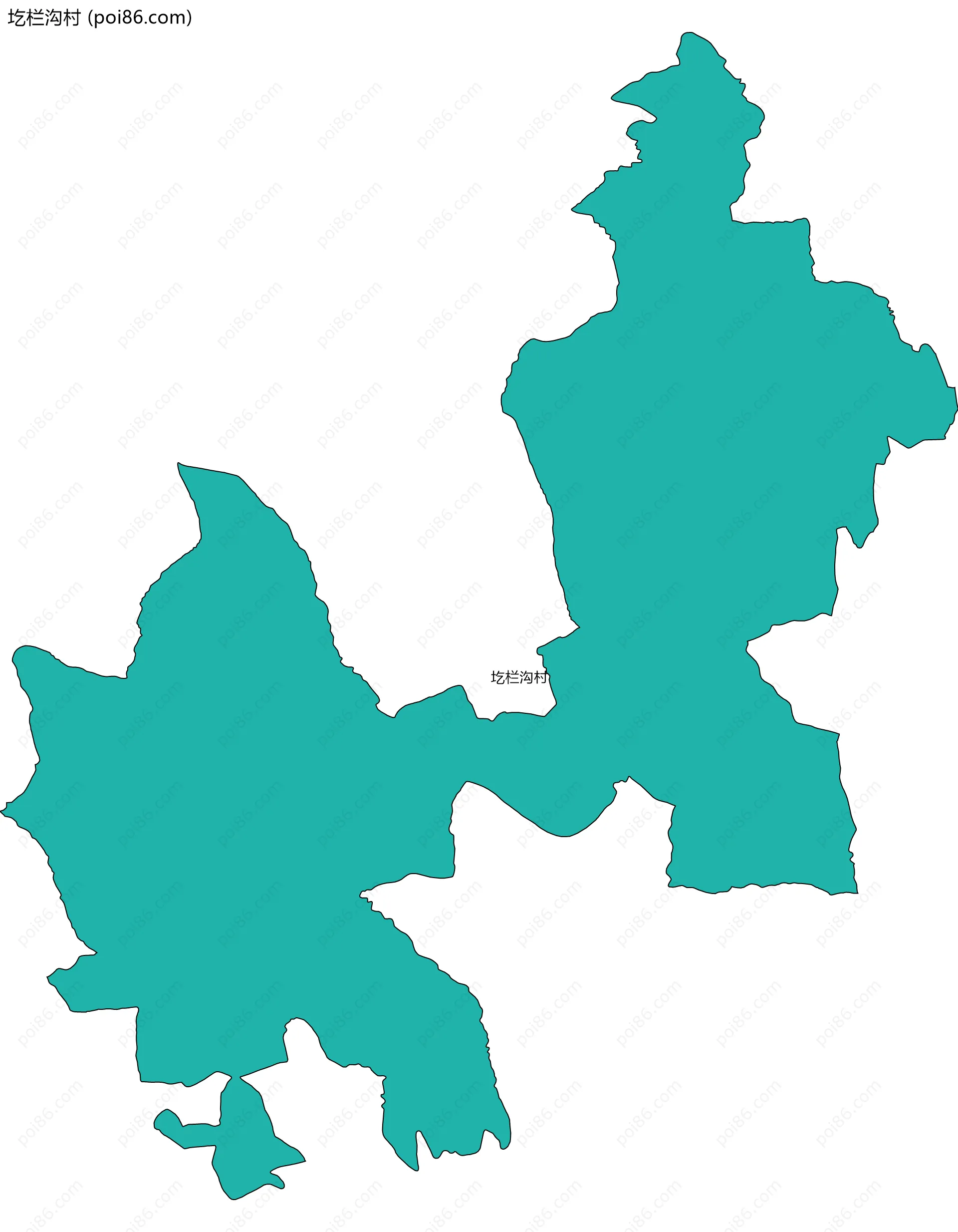 圪栏沟村边界地图